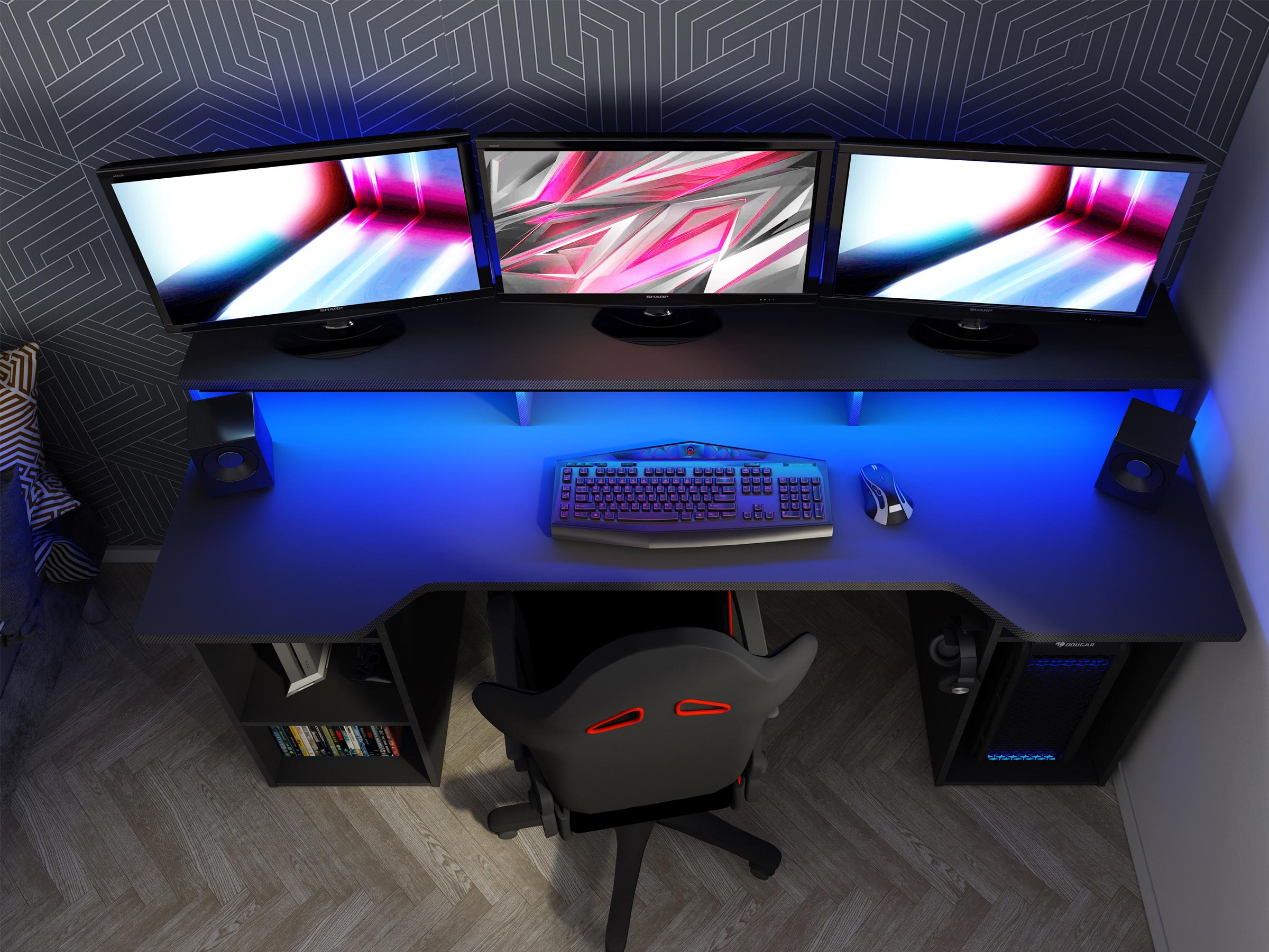 Ultimate Gamingbord med LED-LYS - Sort