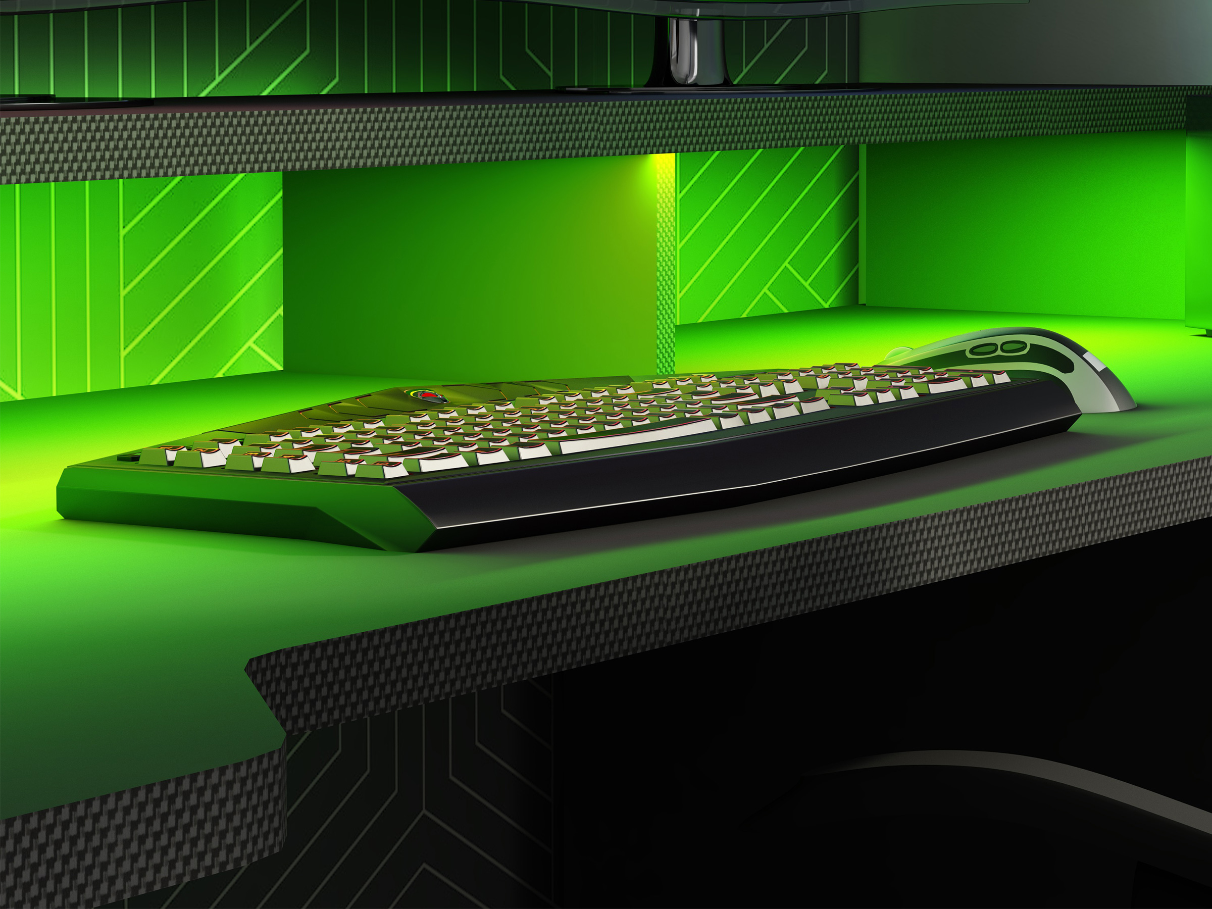 Ultimate Gamingbord med LED-LYS - Sort