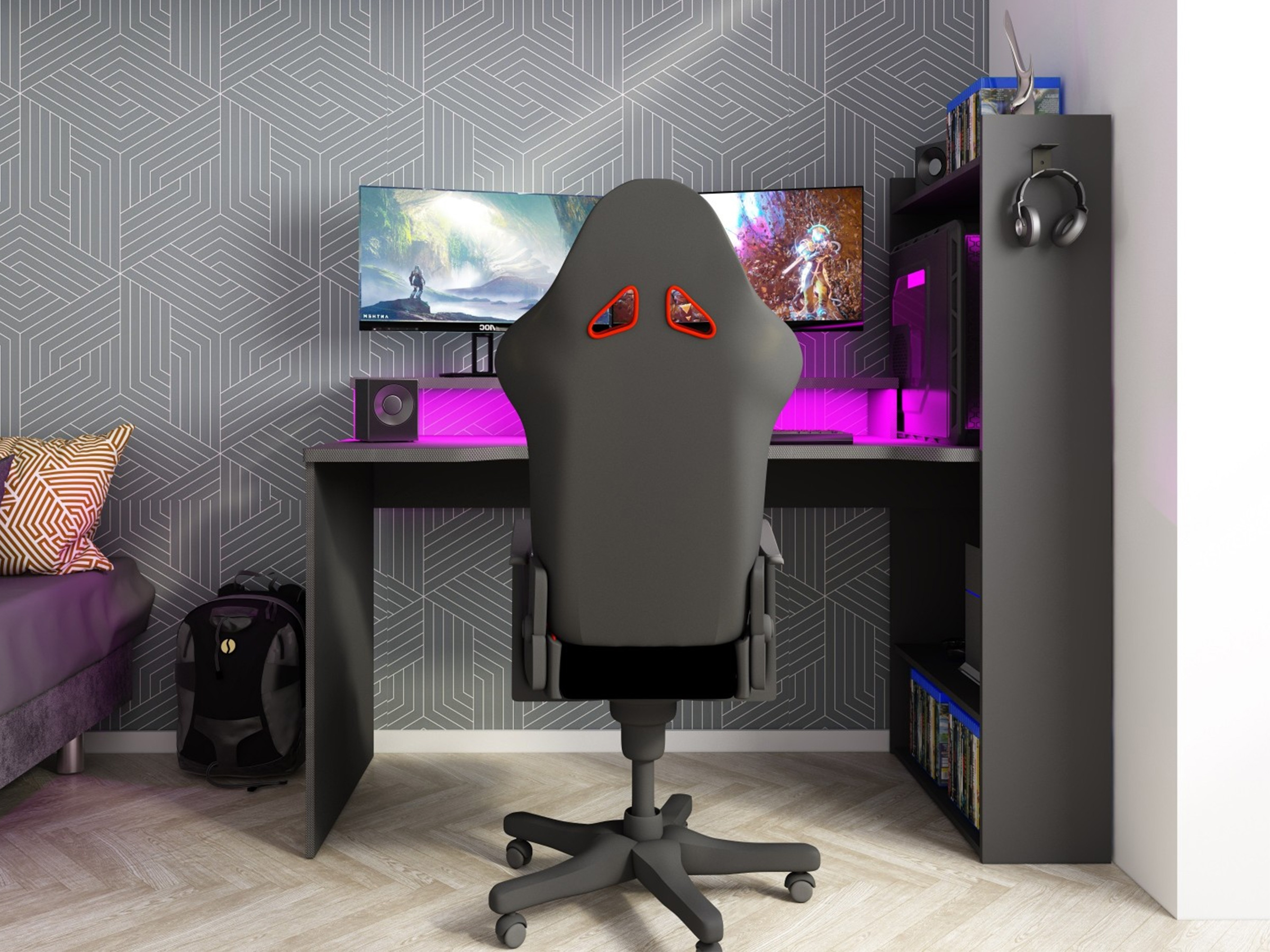 Dgame Z Gamingbord med Oppbevaringsplass - Sort