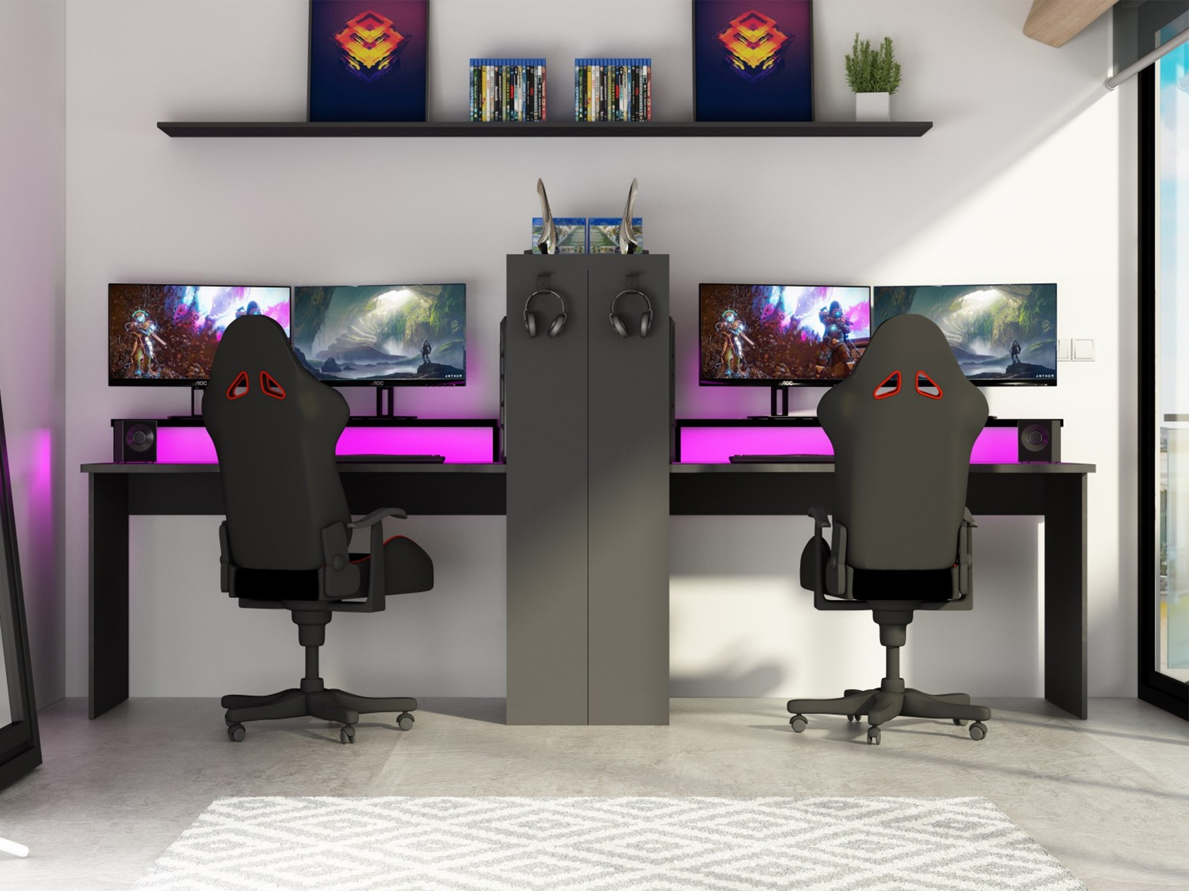 Dgame Z Gamingbord med Oppbevaringsplass - Sort