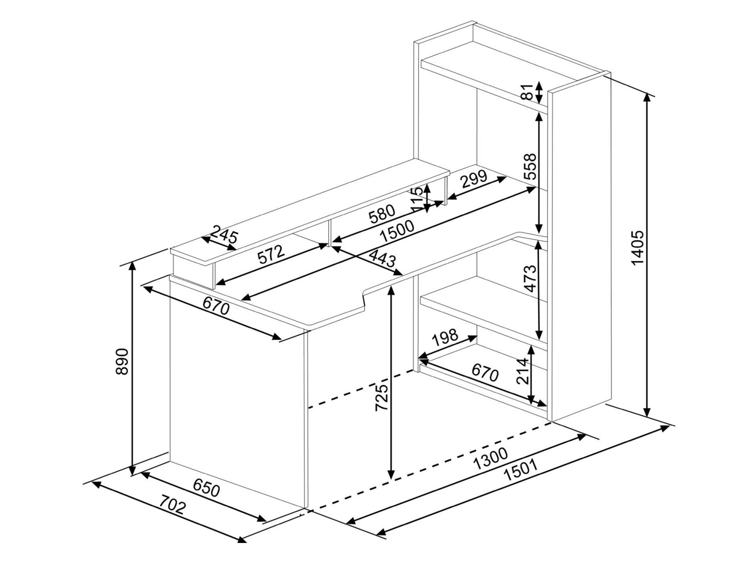 Dgame Z Gamingbord med Oppbevaringsplass - Sort
