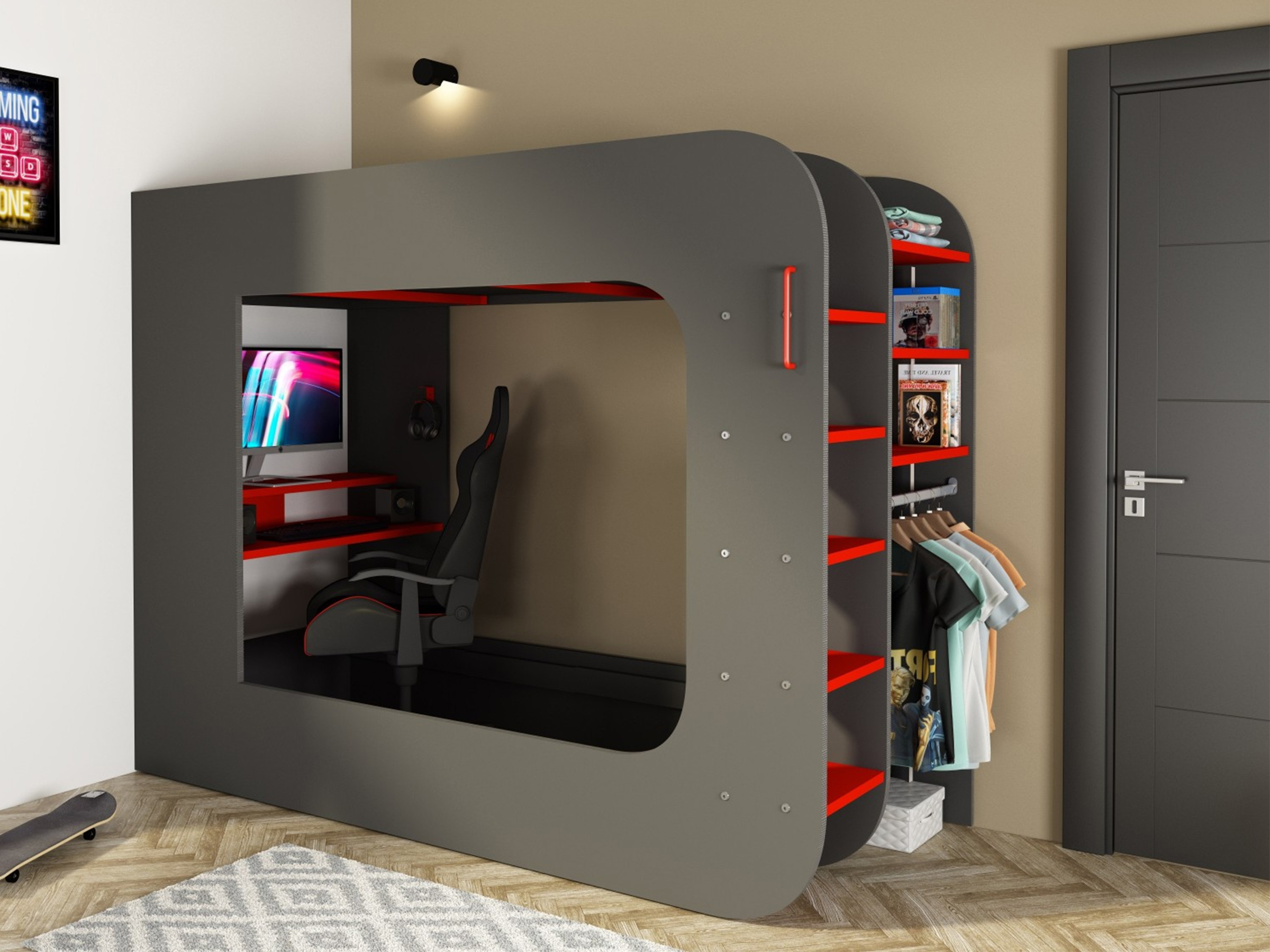 Ultimate Gaming Loftseng 90x200 - Sort
