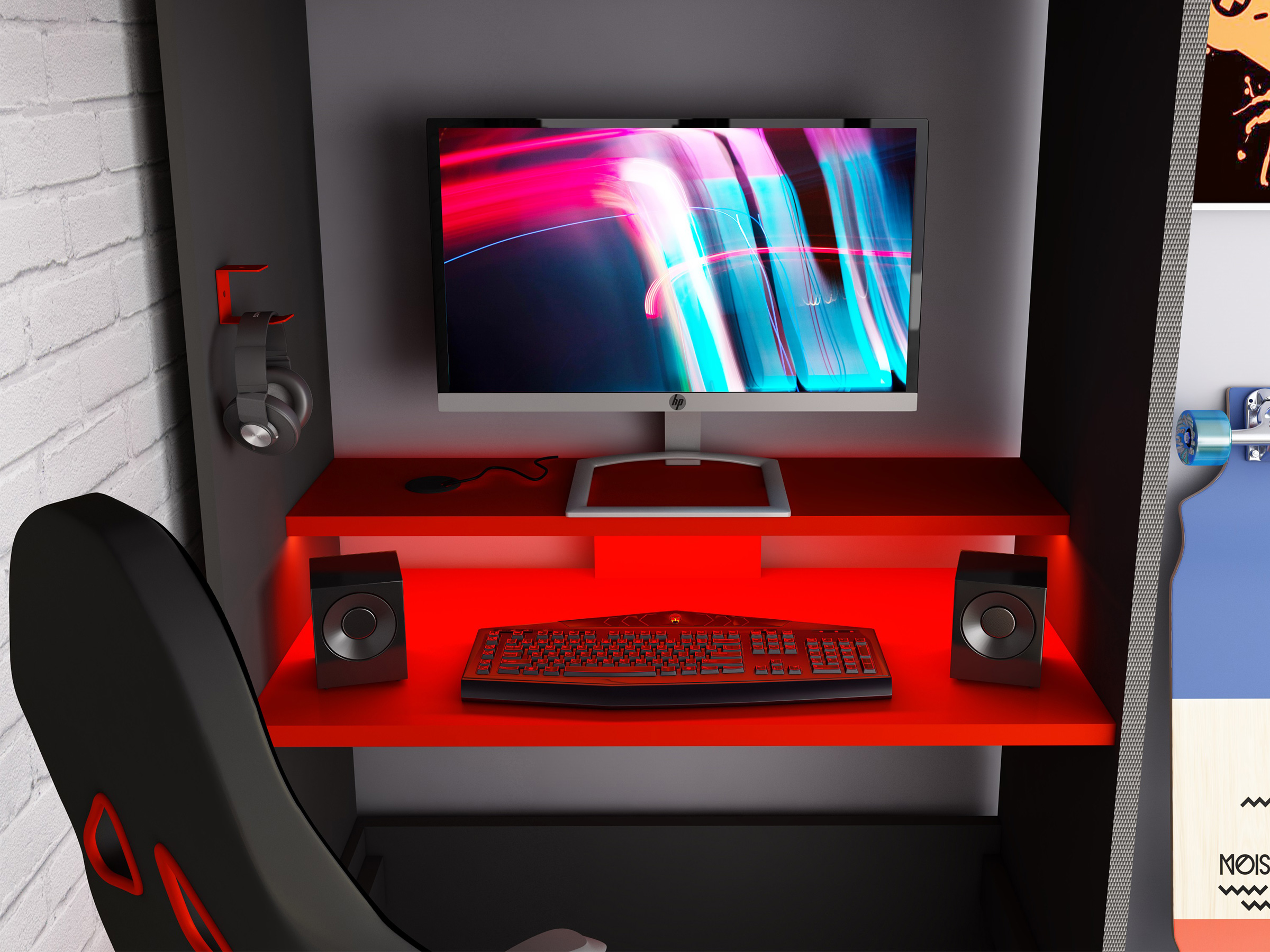 Ultimate Gaming Loftseng 90x200 - Sort