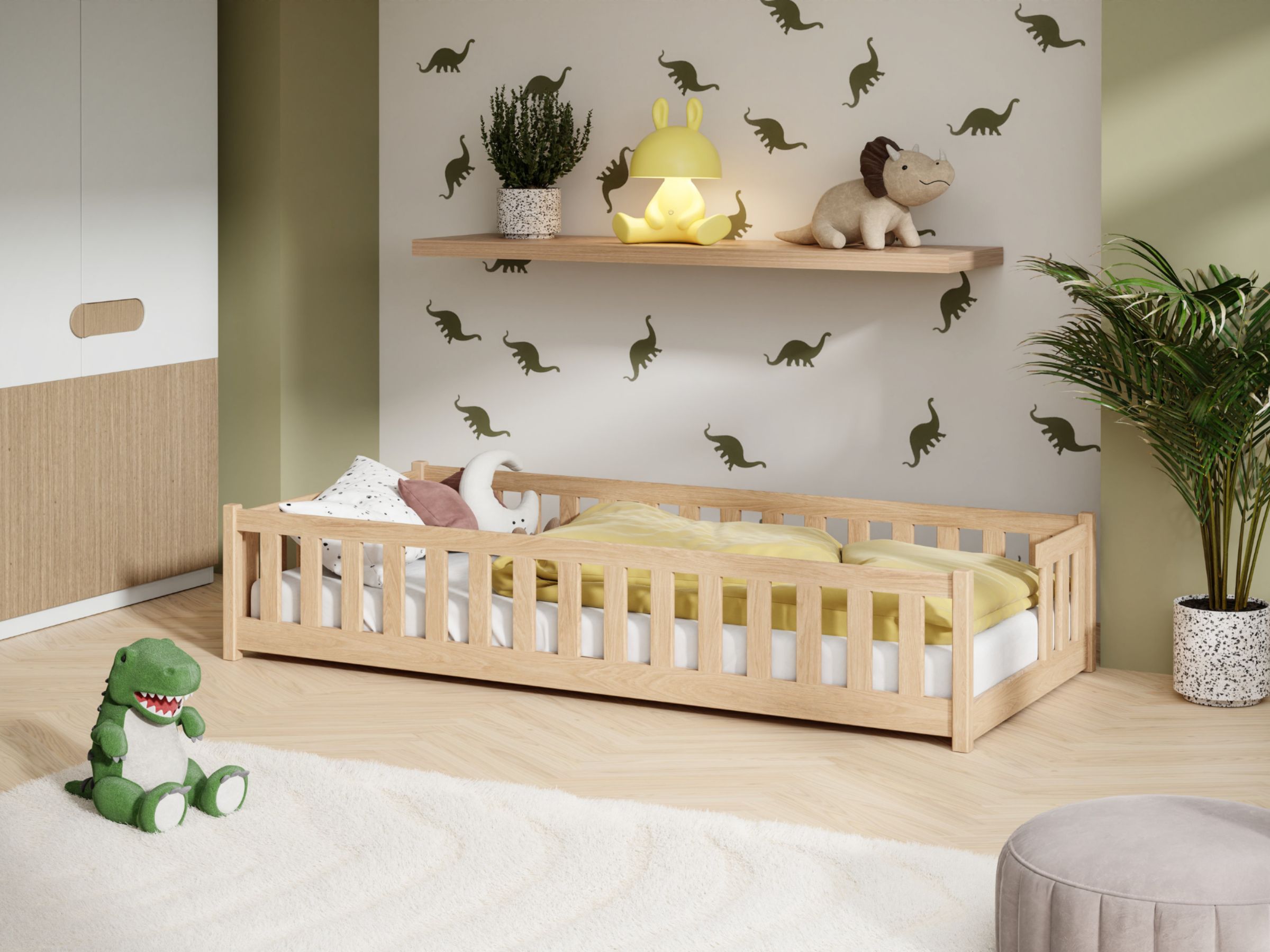 ZOYA Gulvseng med Lekegrind 80x180 - Natur