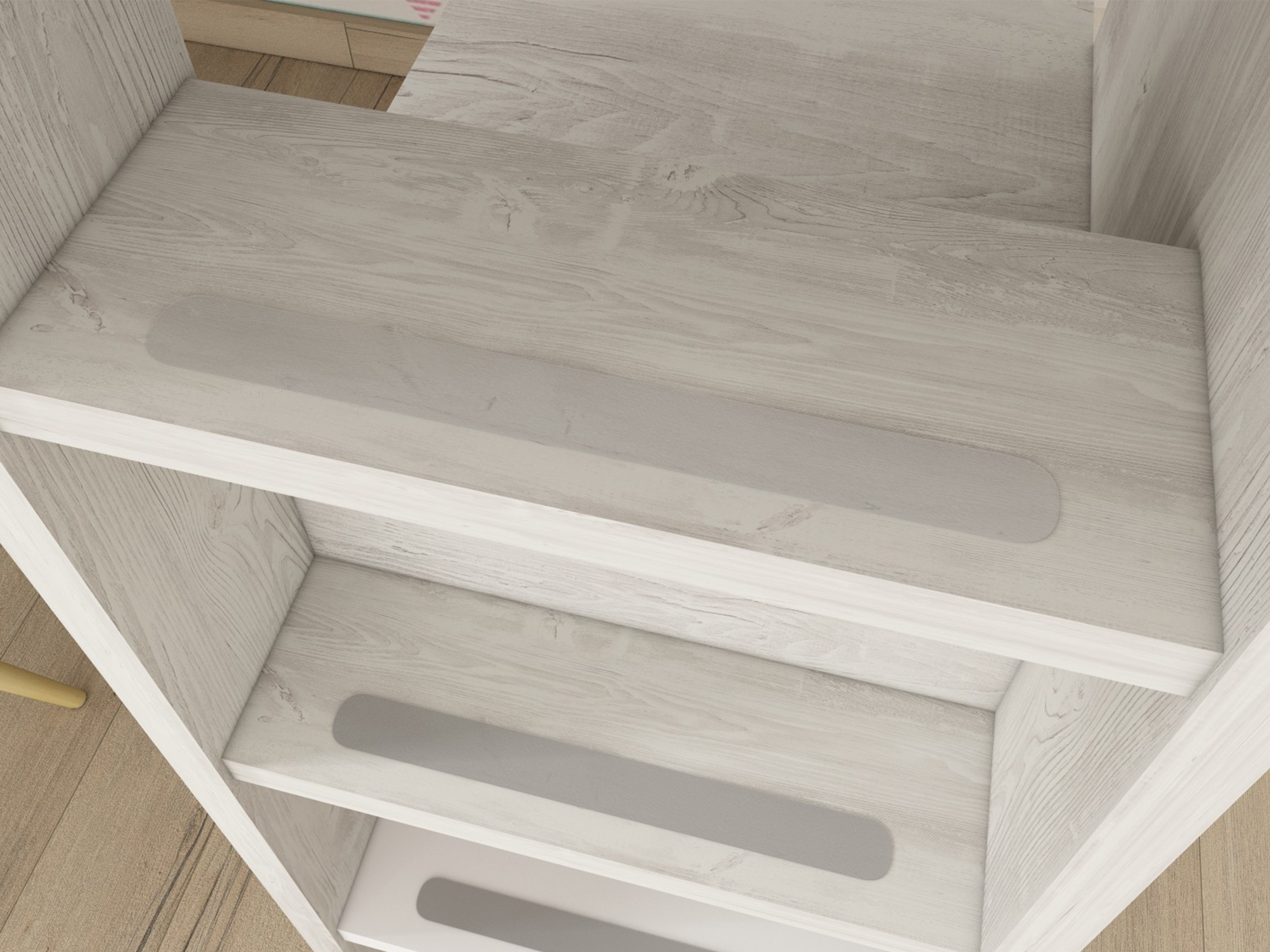 Almond Multi Køyeseng med Garderobe 90x190 - Natur/Hvit/Sort