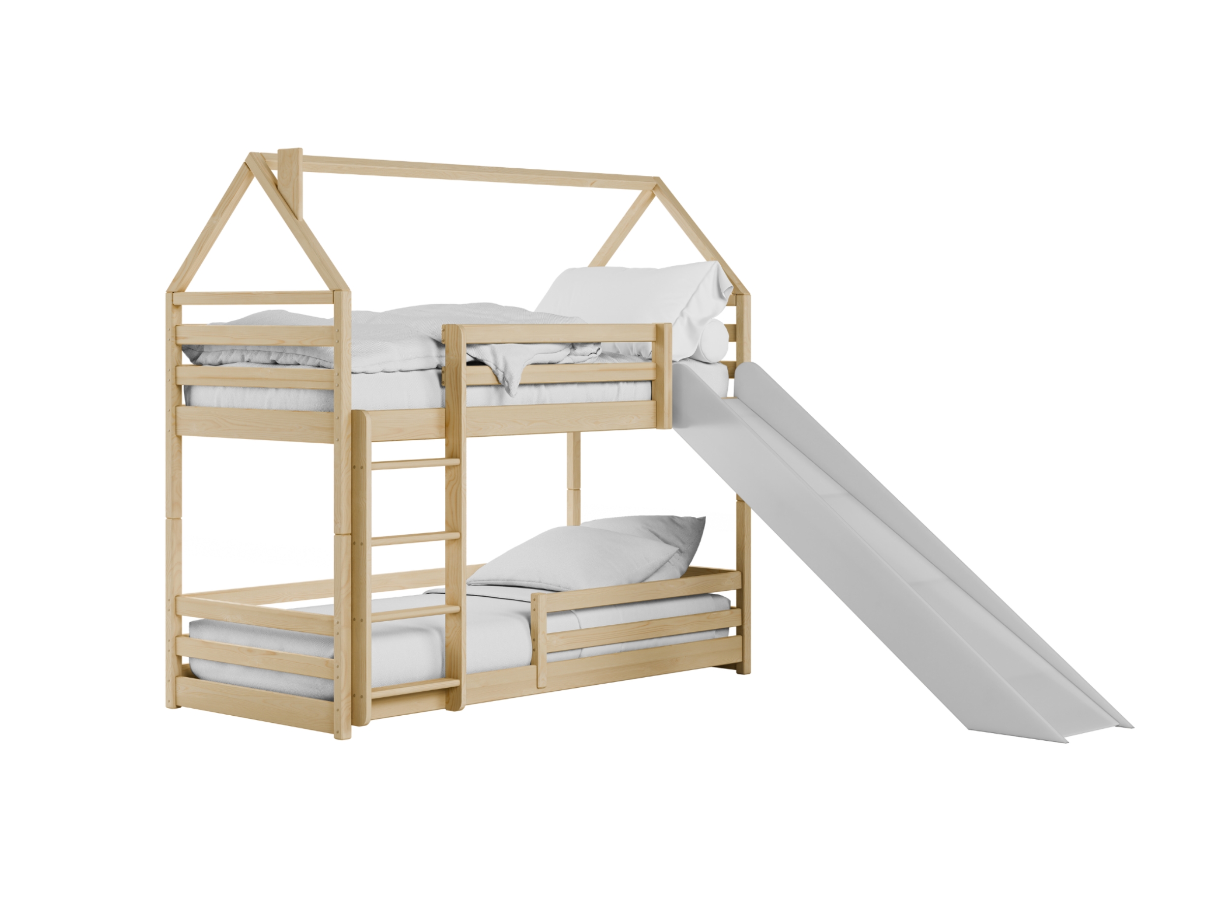 Play Køyeseng Hus med Sklie 90x200 - Natur