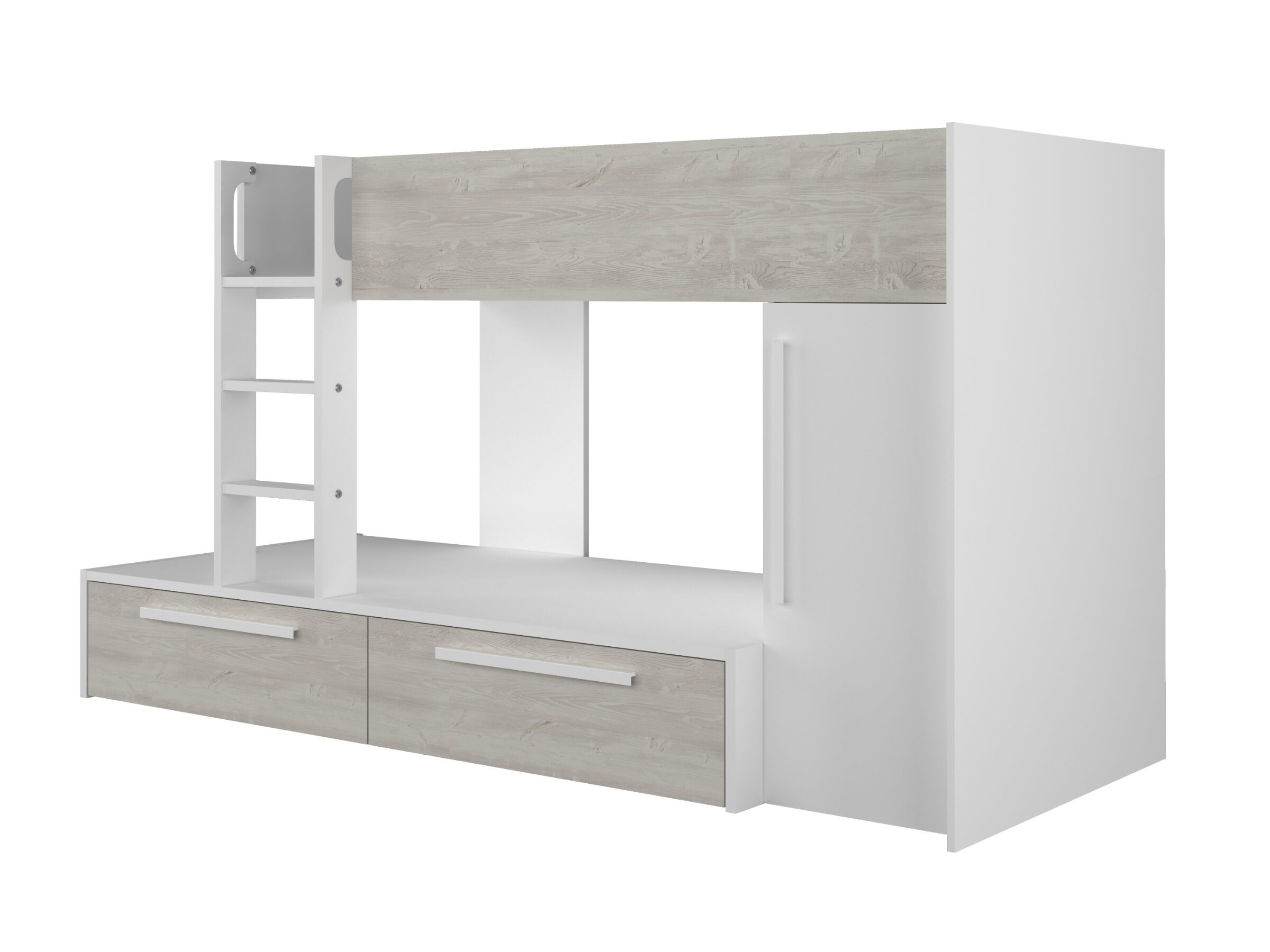 Onyx Køyeseng med garderobe 90x200 - Hvit/Natur