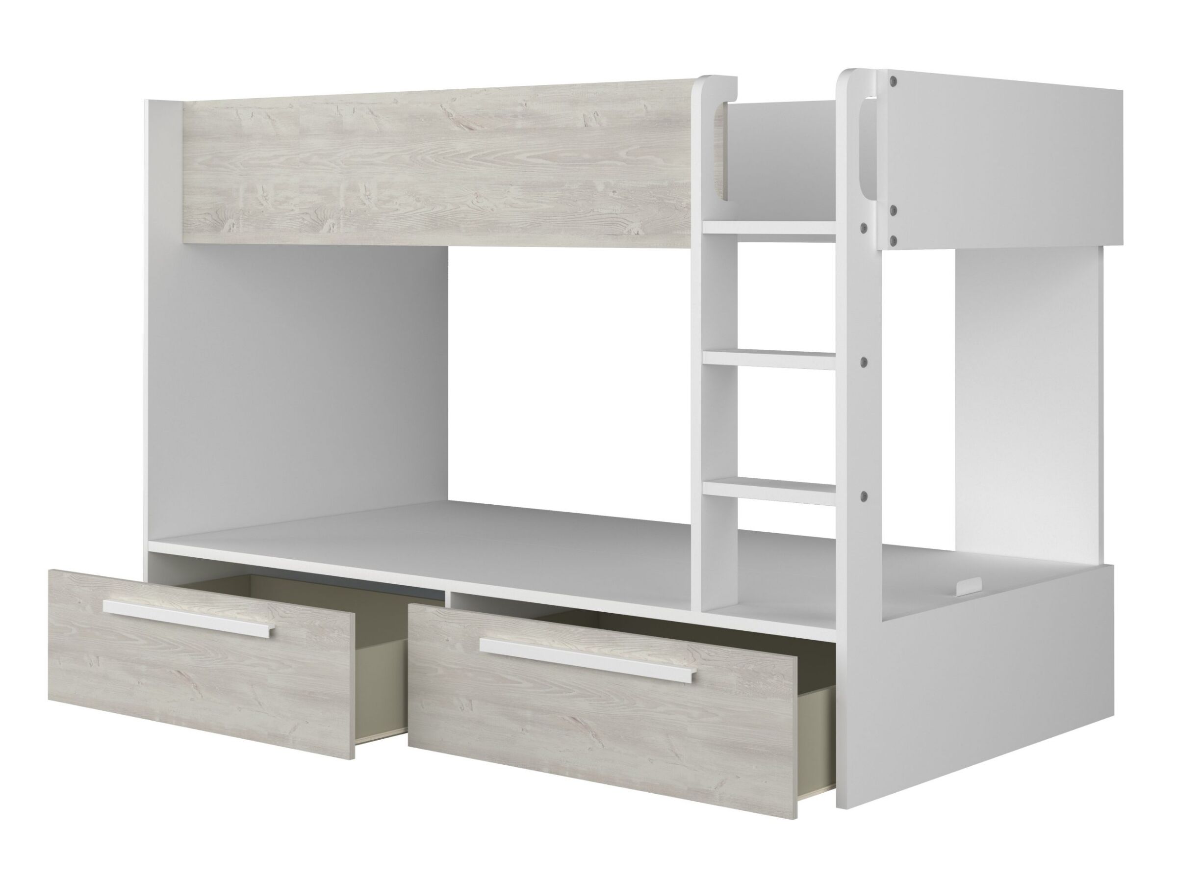 Snow Køyeseng med Skuffer 90x200 - Hvit/Natur