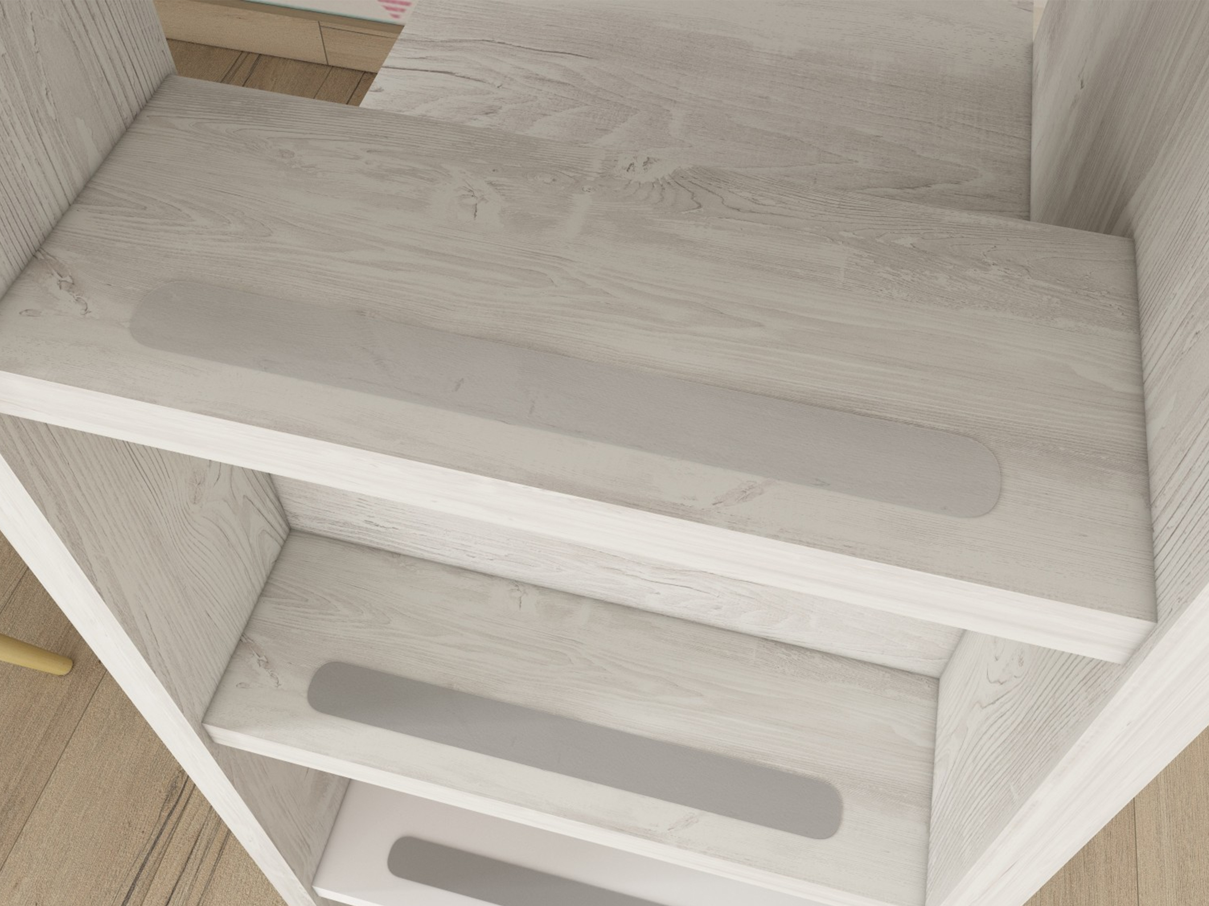 Knox Køyeseng med Garderobeskap og Skuff 90x200 - Hvit/Natur