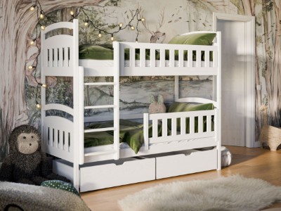 Ignas Køyeseng med Skuffer 90x200 - Hvit