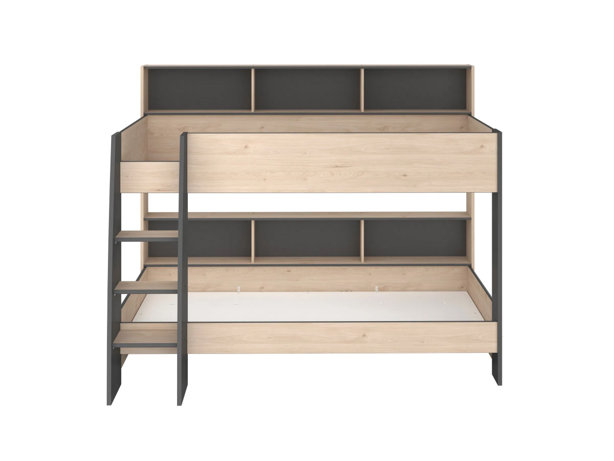 Dim Køyeseng med Skuff 90x200 - Natur/Grå