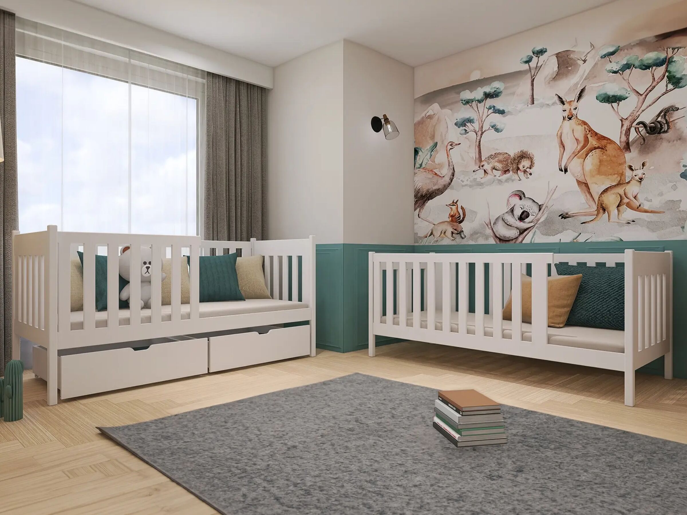 Dawid Køyeseng med Skuffer 90x200 - Hvit