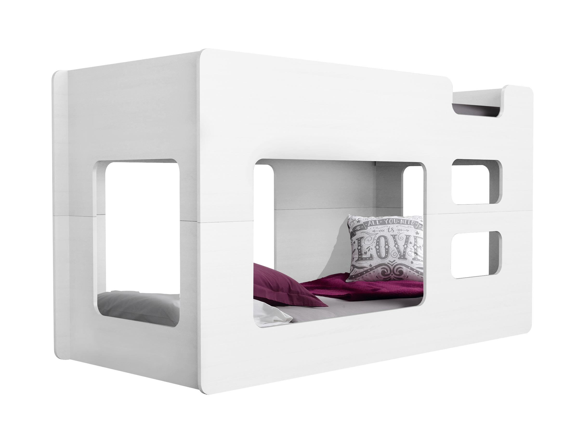 Cube køyeseng 90x200 - Hvit