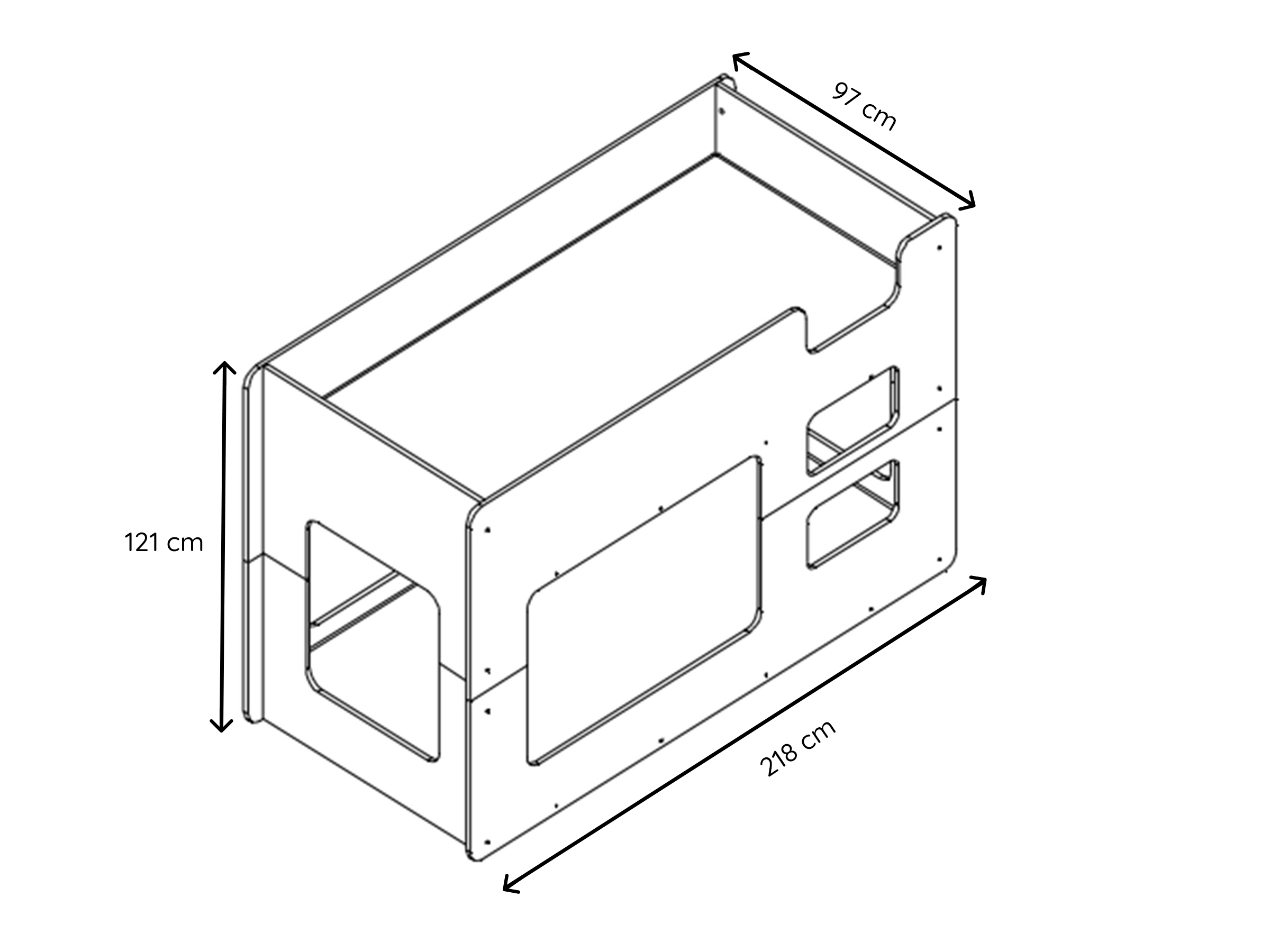 Cube køyeseng 90x200 - Hvit