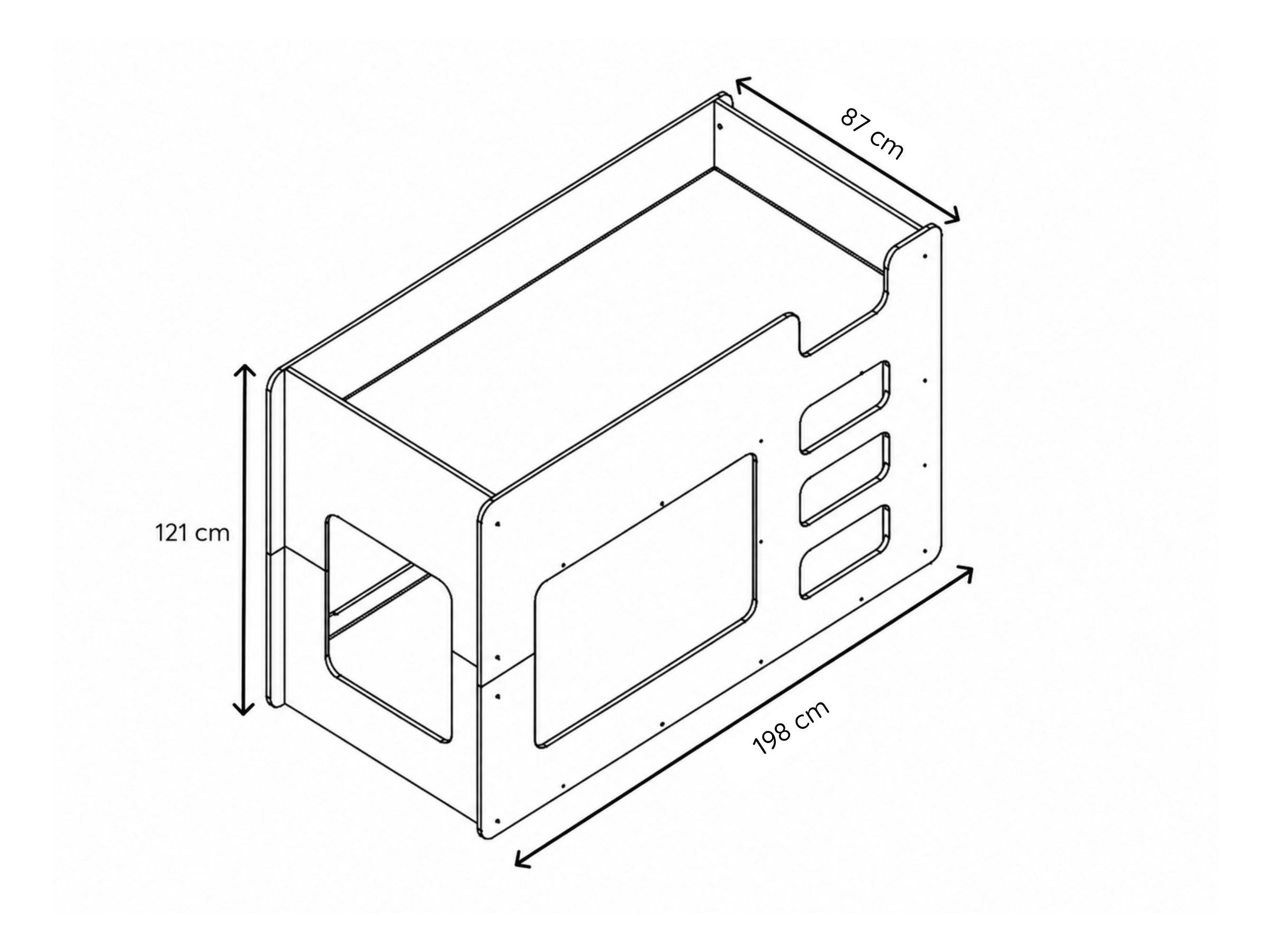 Cube køyeseng 80x180 - Natur