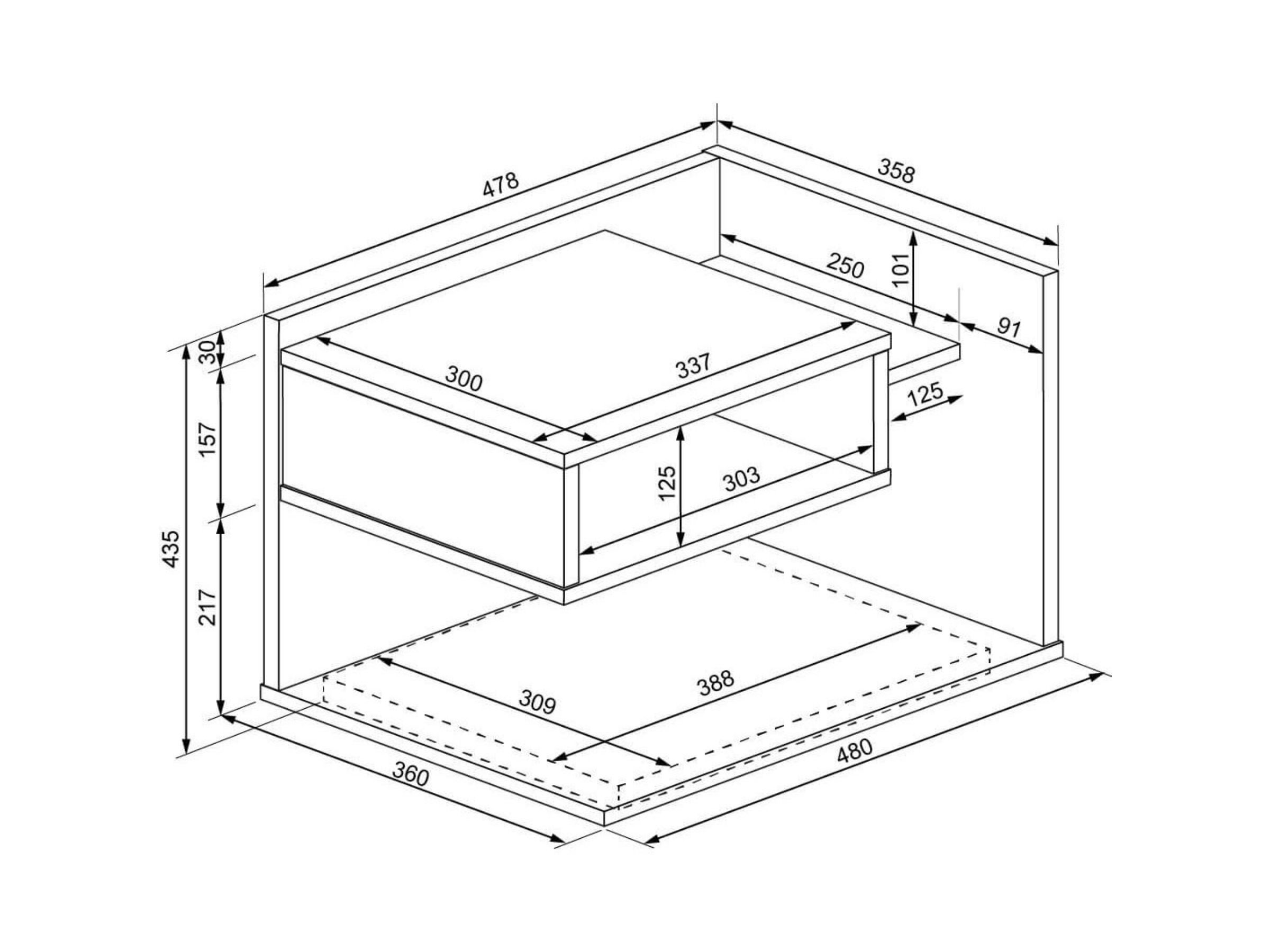 Doze Enkeltseng med Sengegavl og Nattbord 120x200 - Hvit/Natur