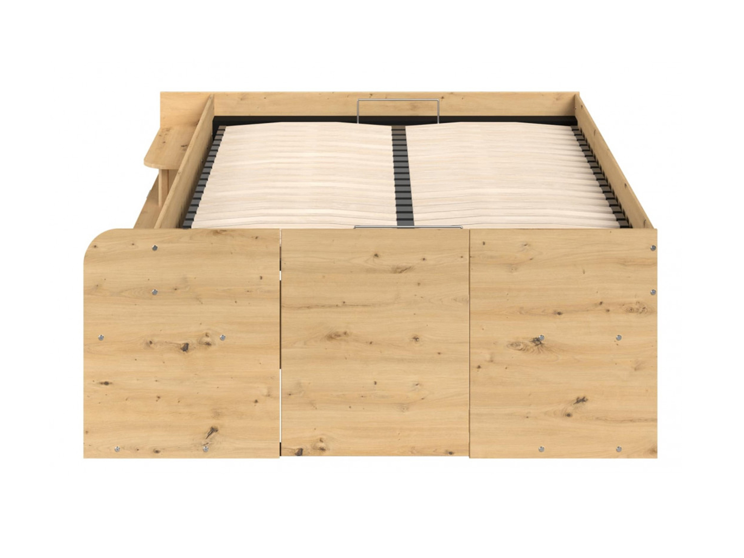 Space-UP Enkeltseng med Semi Walk-in Garderobe 140x200 - Sort/Natur