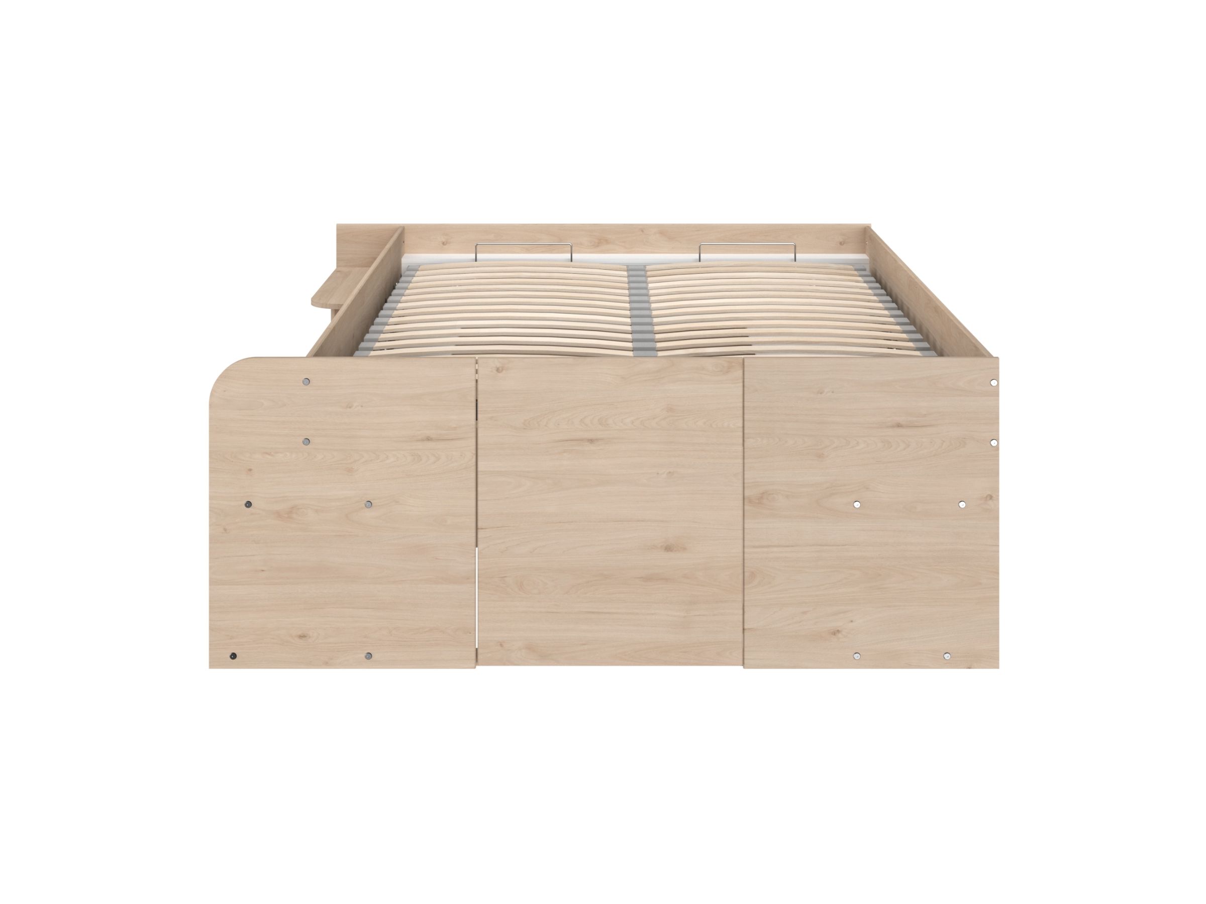 Space-UP Enkeltseng med Semi Walk-in Garderobe 140x200 - Hvit/Natur