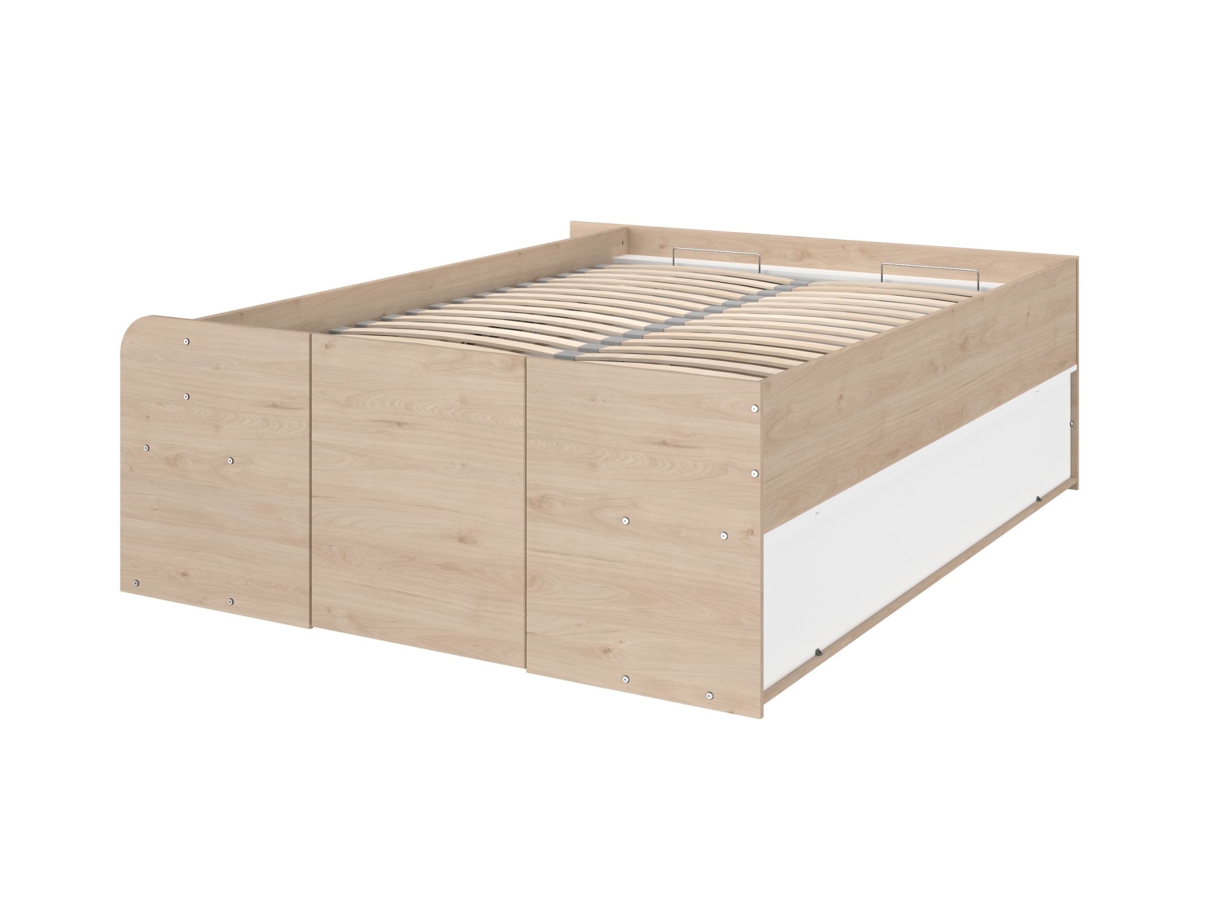 Space-UP Enkeltseng med Semi Walk-in Garderobe 140x200 - Hvit/Natur