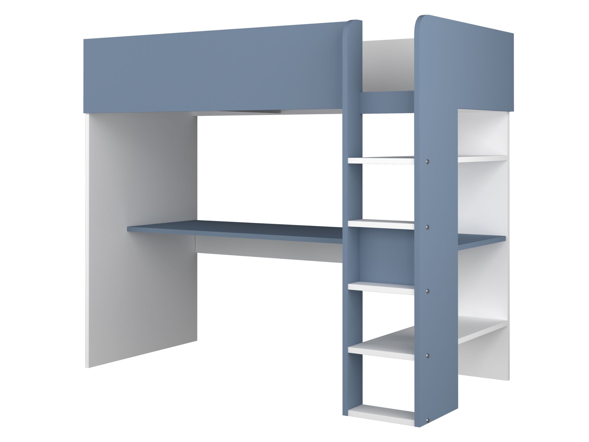 Trasman Loftseng med Skrivebord 90x200 - Blå