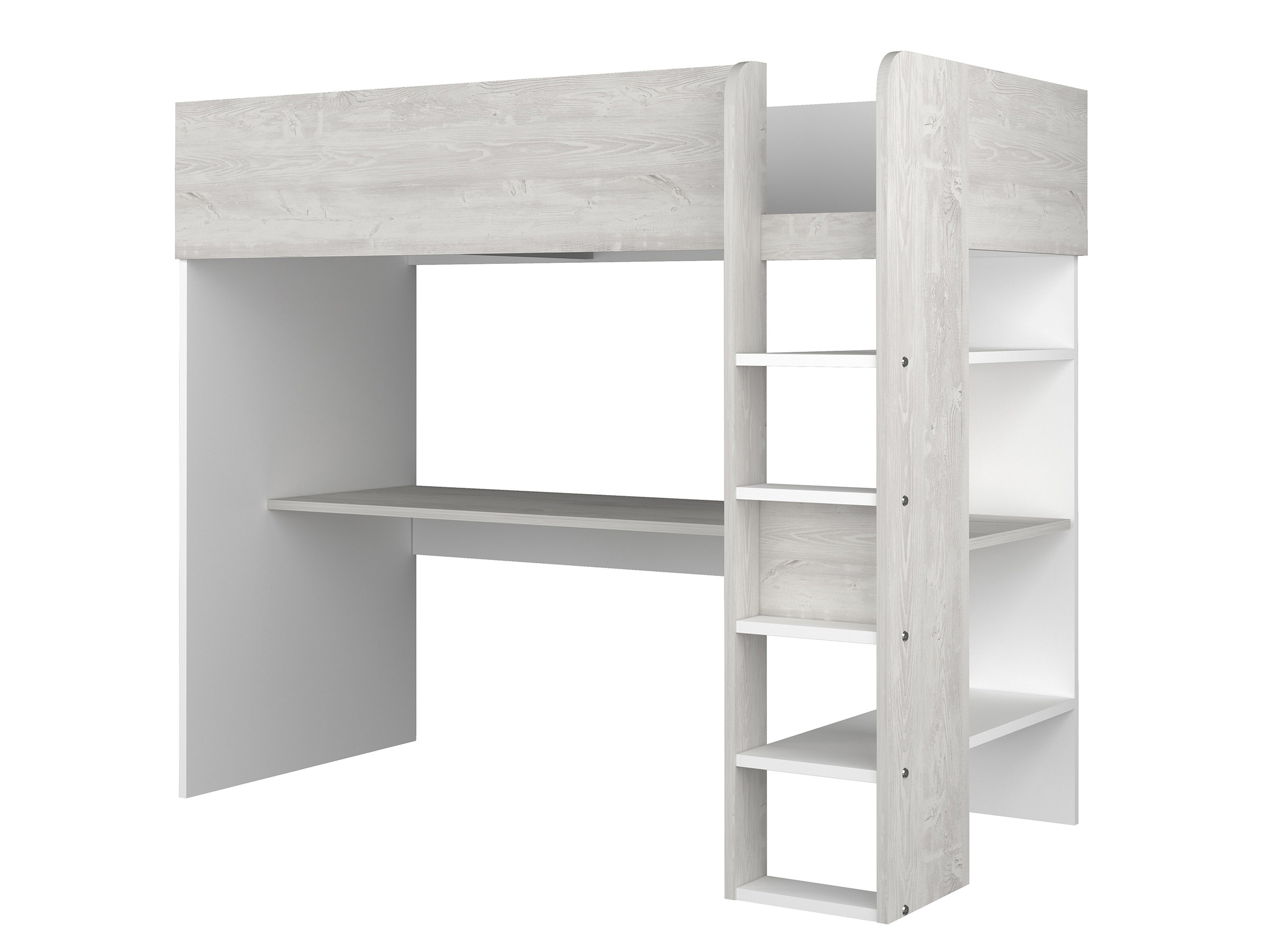 Loftseng med Skrivebord 90x200 - Natur
