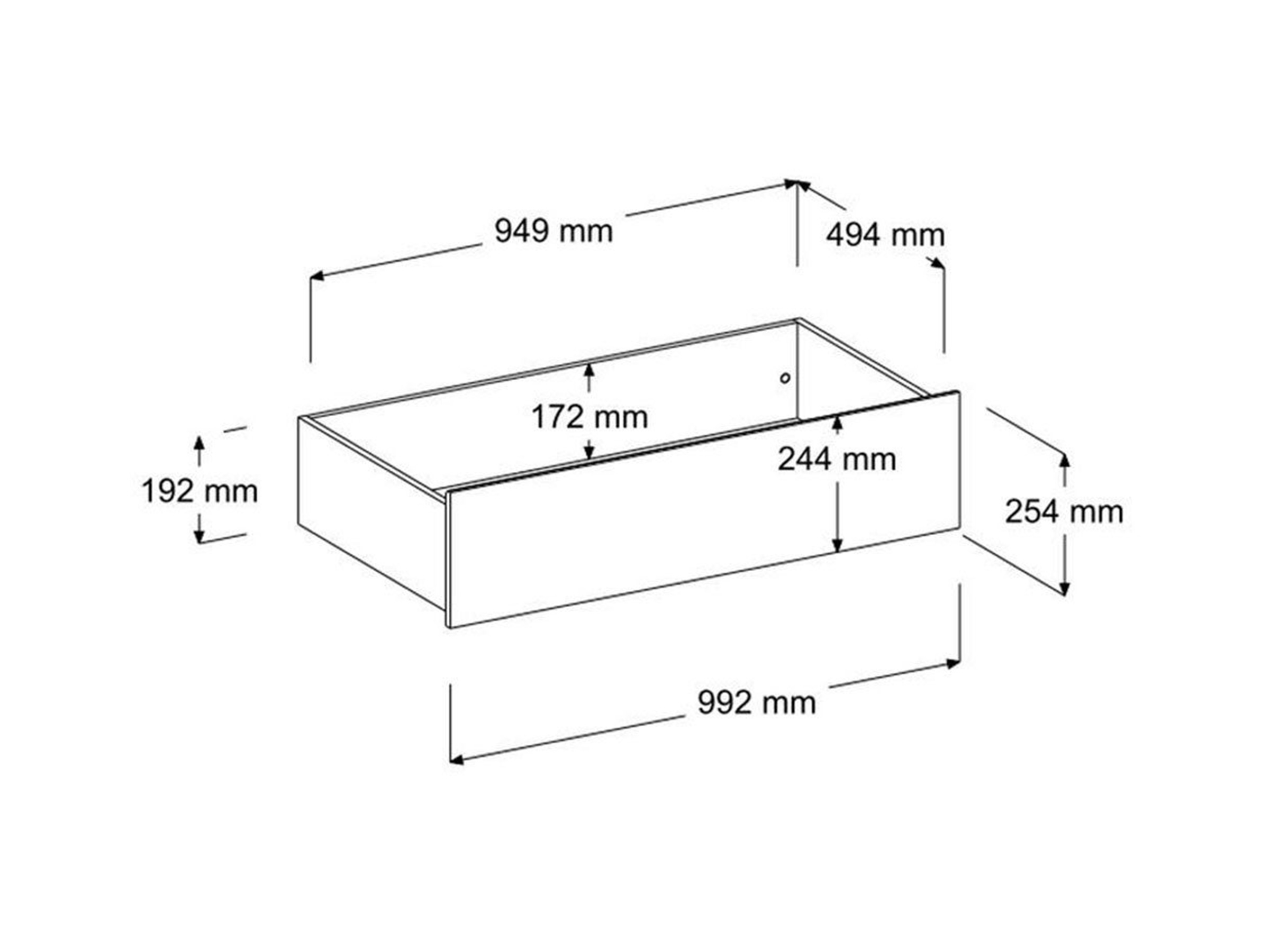 Daybed med Skuffer 90x200 - Hvit