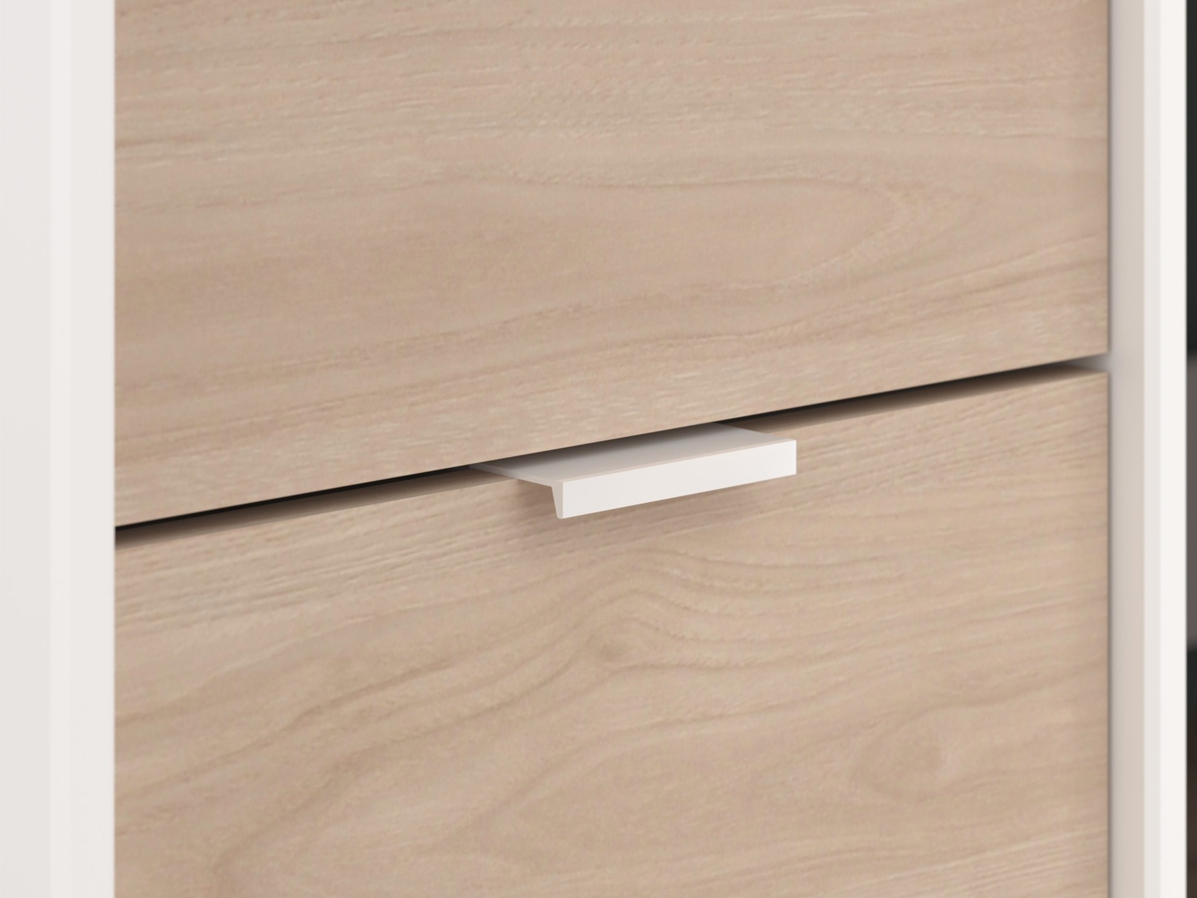 Junior Loftseng med Garderobe 90x200 - Hvit/Natur