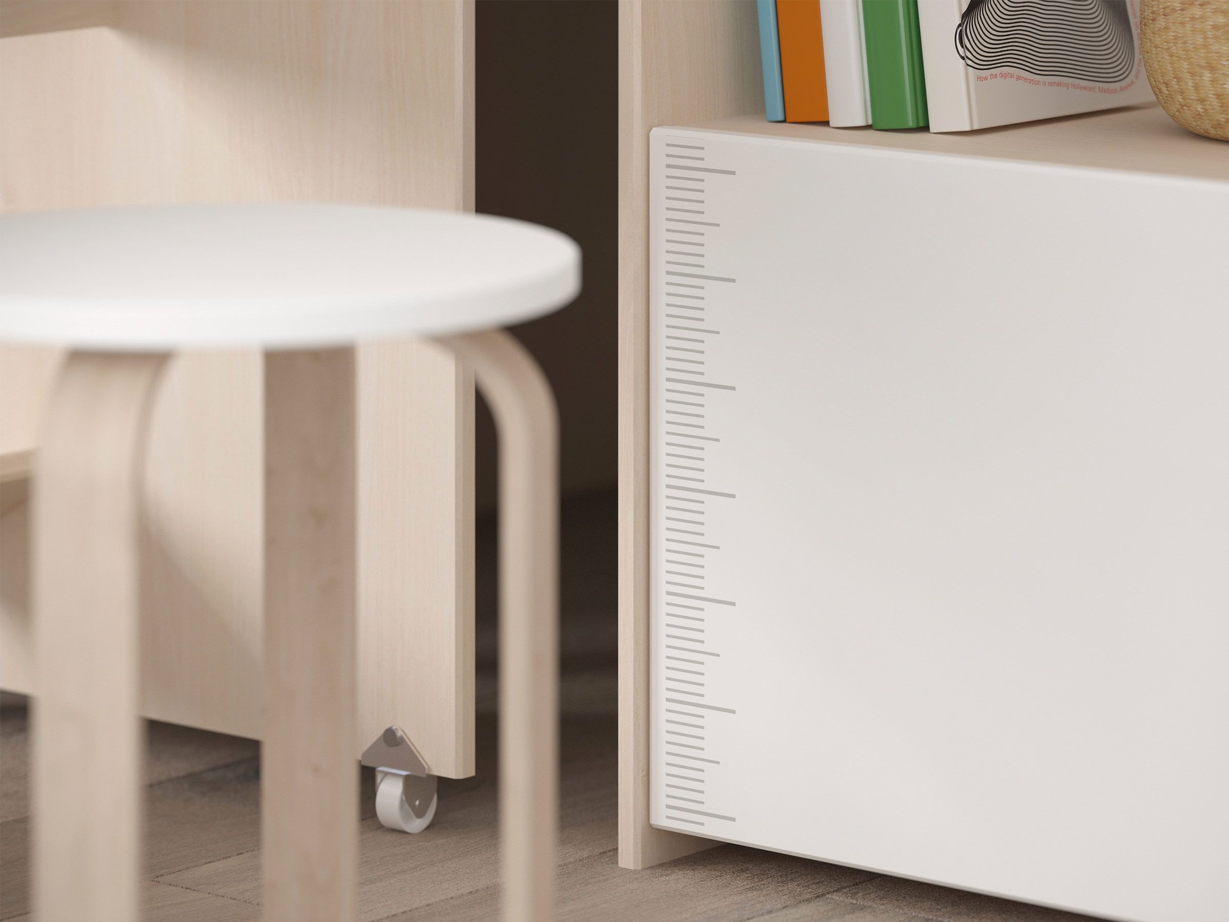 Charly Smartseng med Skrivebord 90x200 - Natur/Hvit