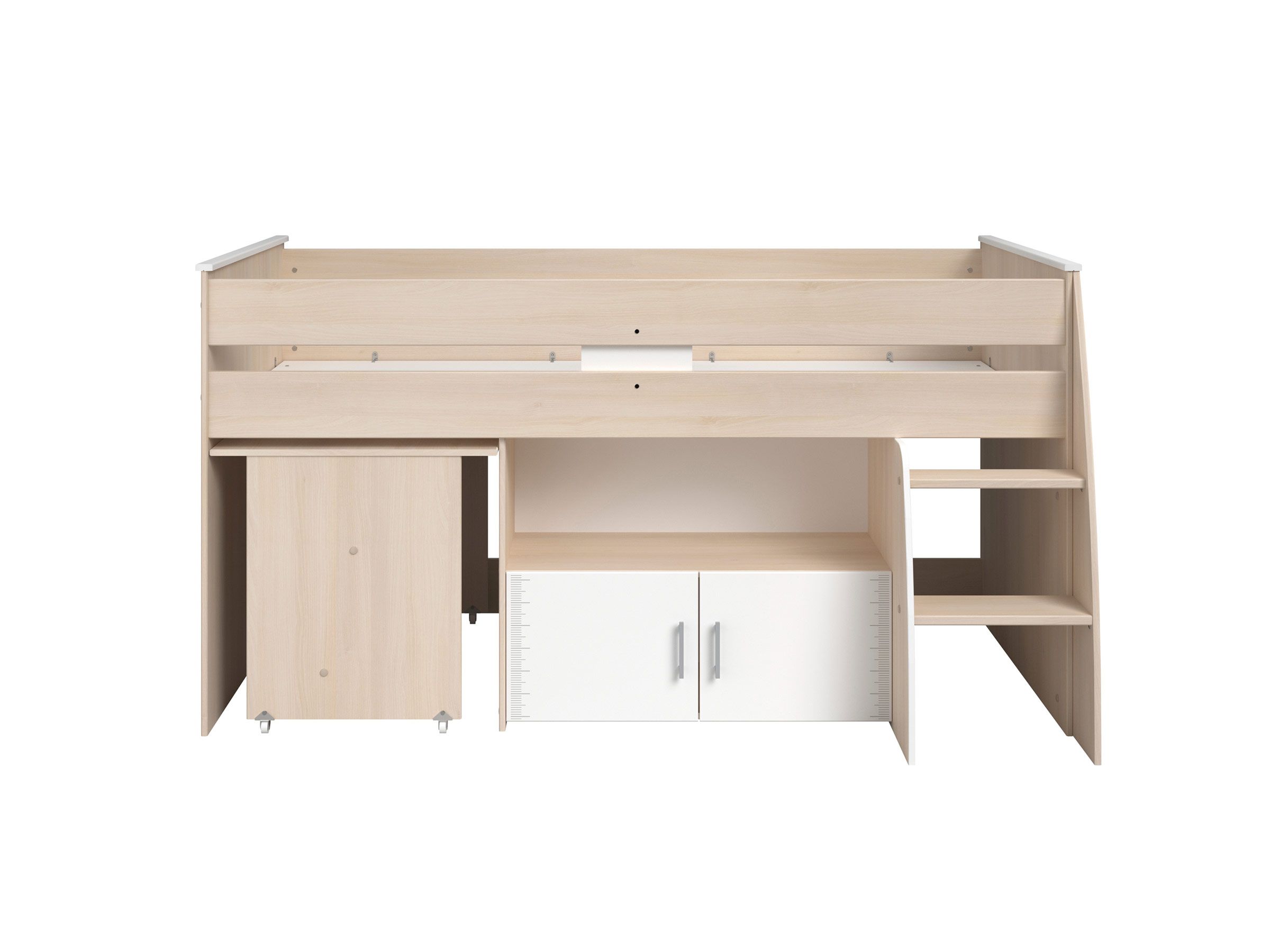 Charly Smartseng med Skrivebord 90x200 - Natur/Hvit