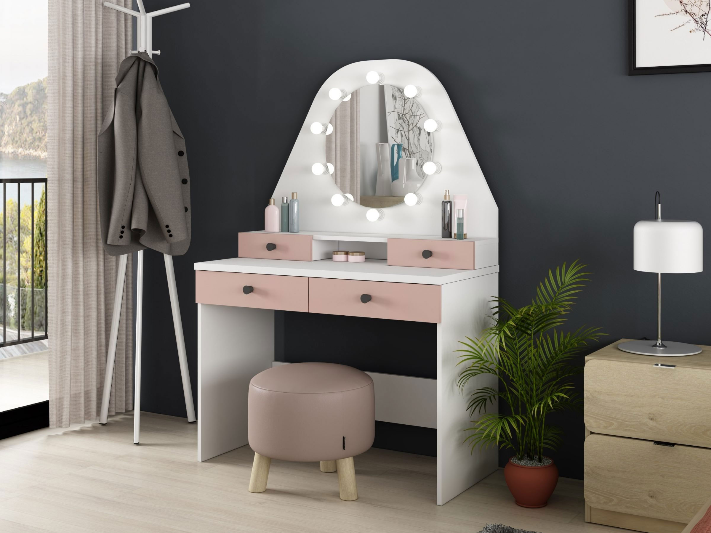 Star Sminkebord 100 - Rosa/Hvit