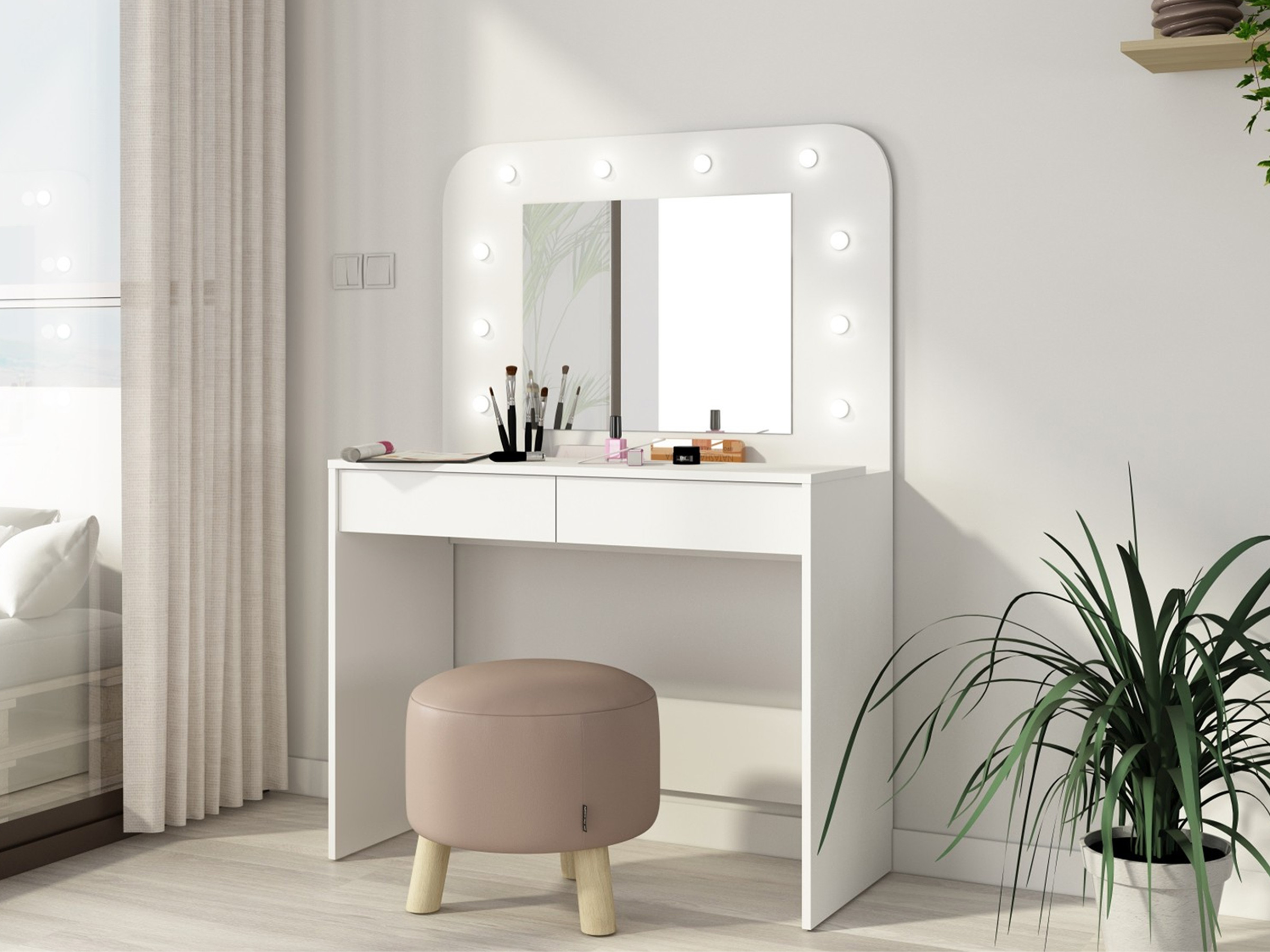 Glow Sminkebord 100 - Hvit