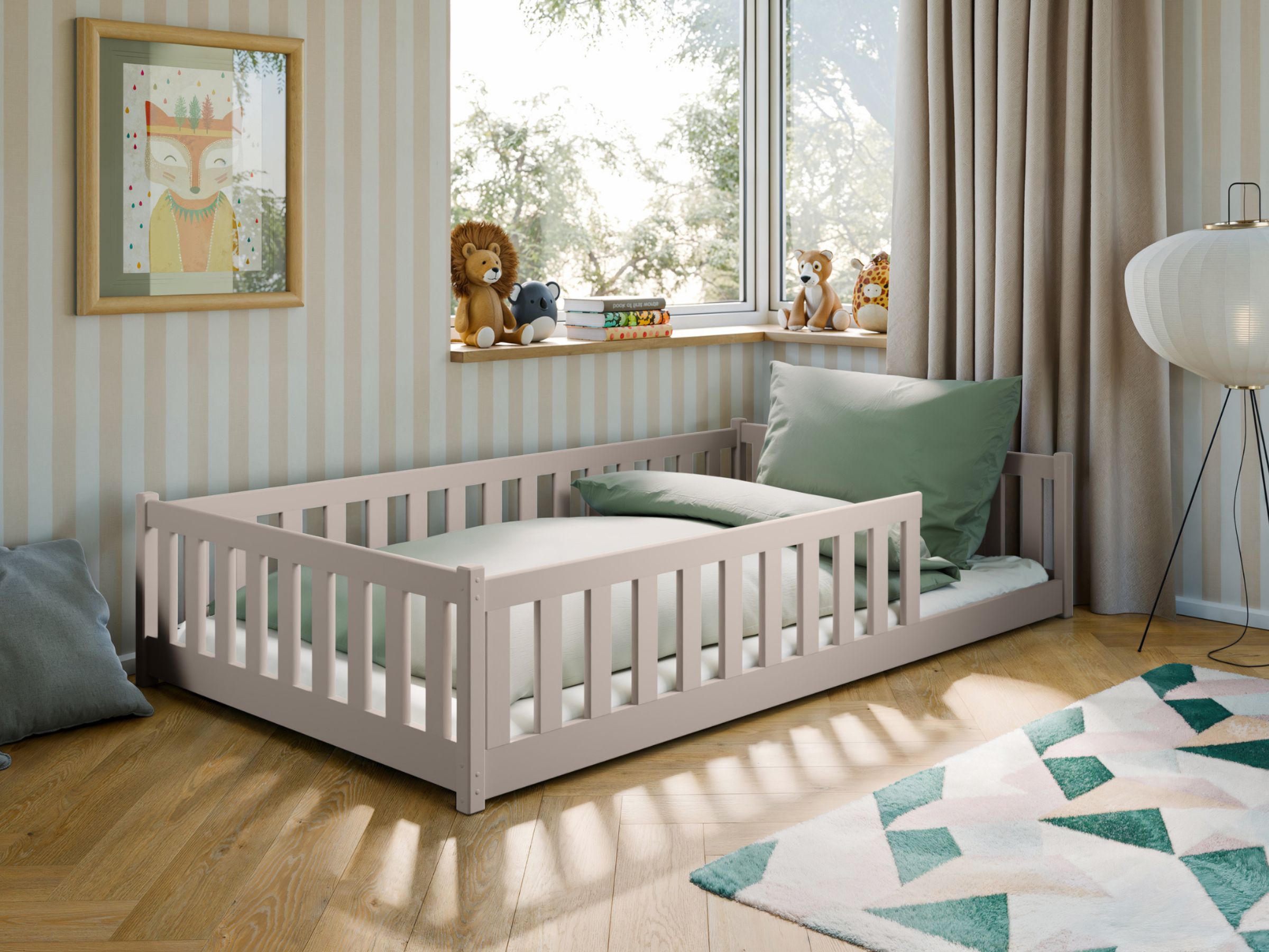 Otis Gulvseng med Lekegrind 120x200 - Kaszmir