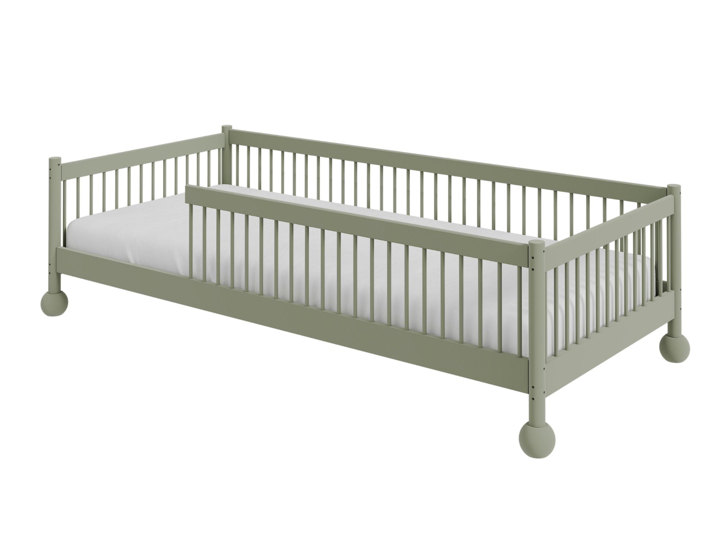 Star Barneseng med Lekegrind 80x180 - Olivengrønn