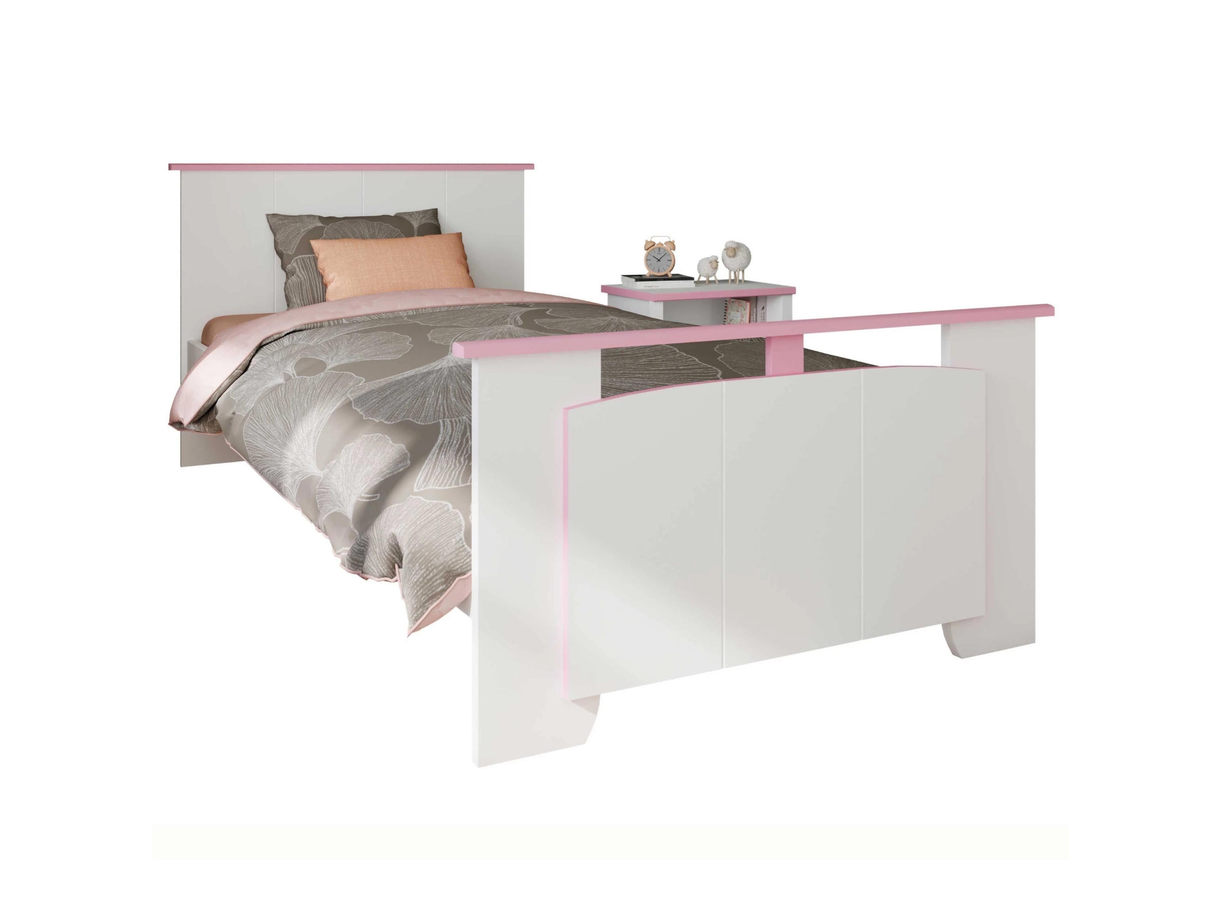 Biotiful Barneseng 90x200 - Hvit/Rosa