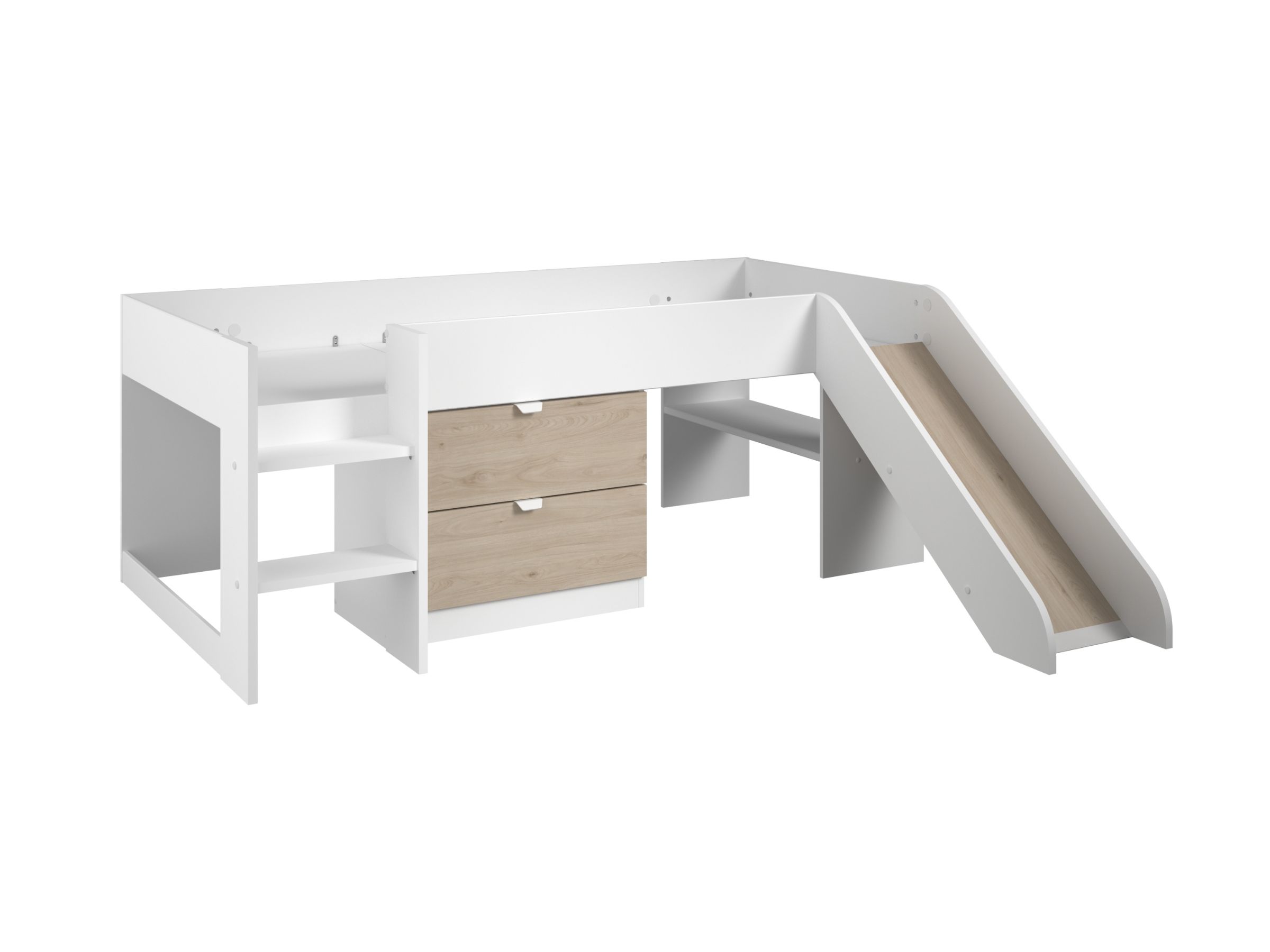 Lekeseng med Sklie 90x200 - Hvit/Eik