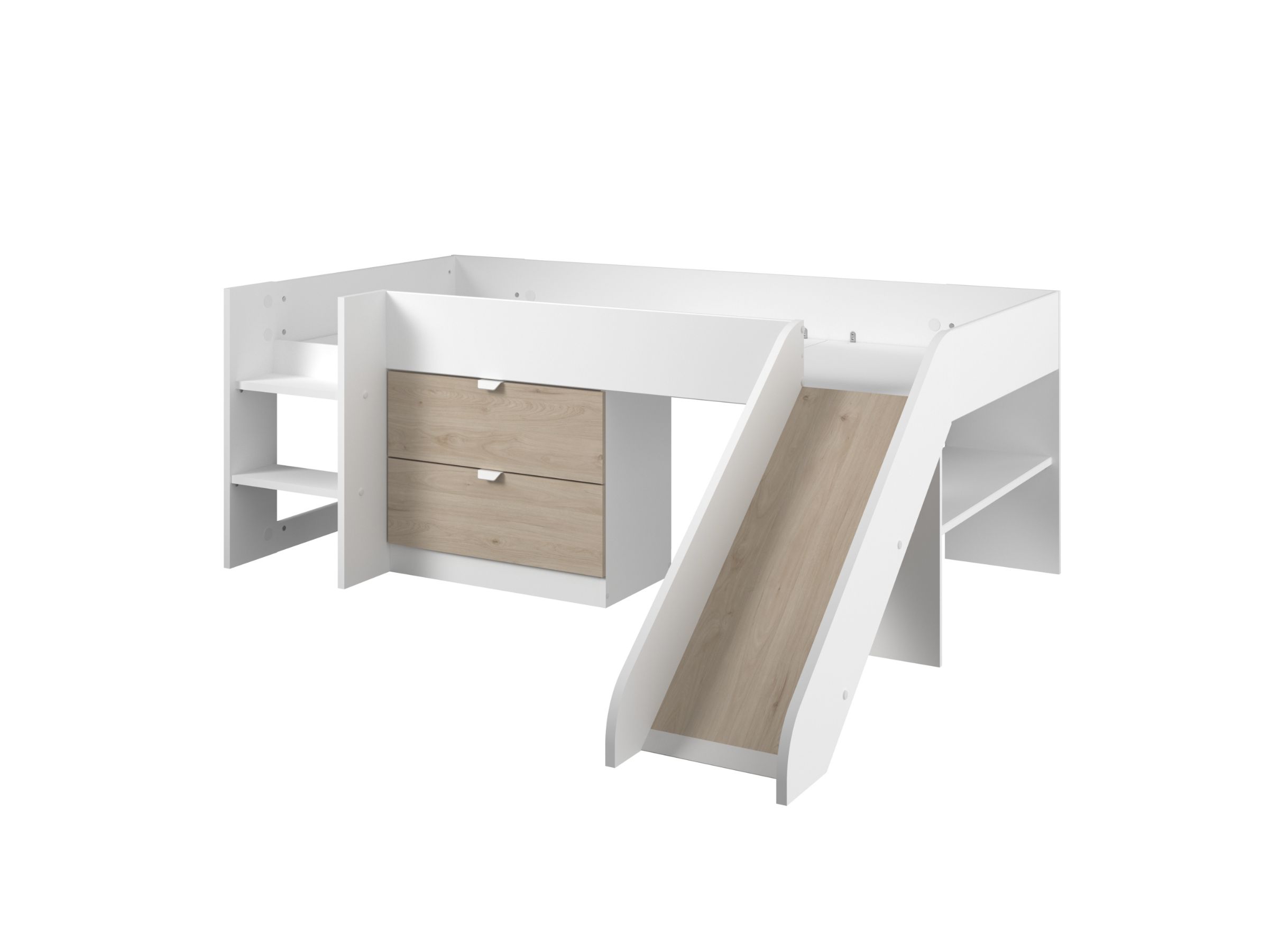Lekeseng med Sklie 90x200 - Hvit/Eik