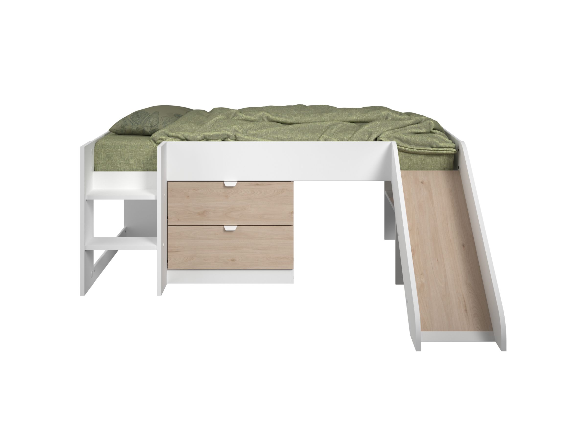 Lekeseng med Sklie 90x200 - Hvit/Eik
