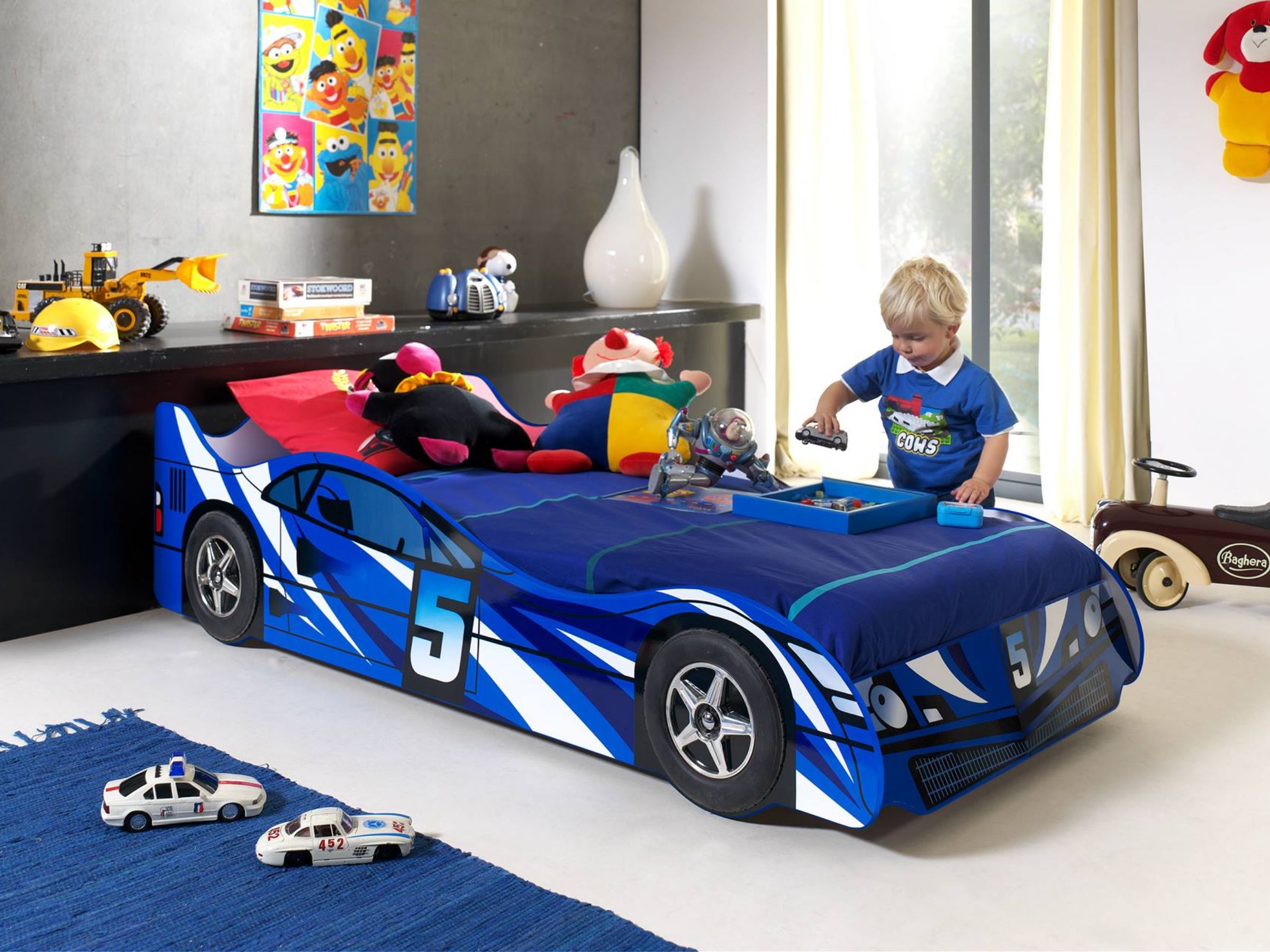 SpeedRacer 5 Bilseng 90x190 - Blå