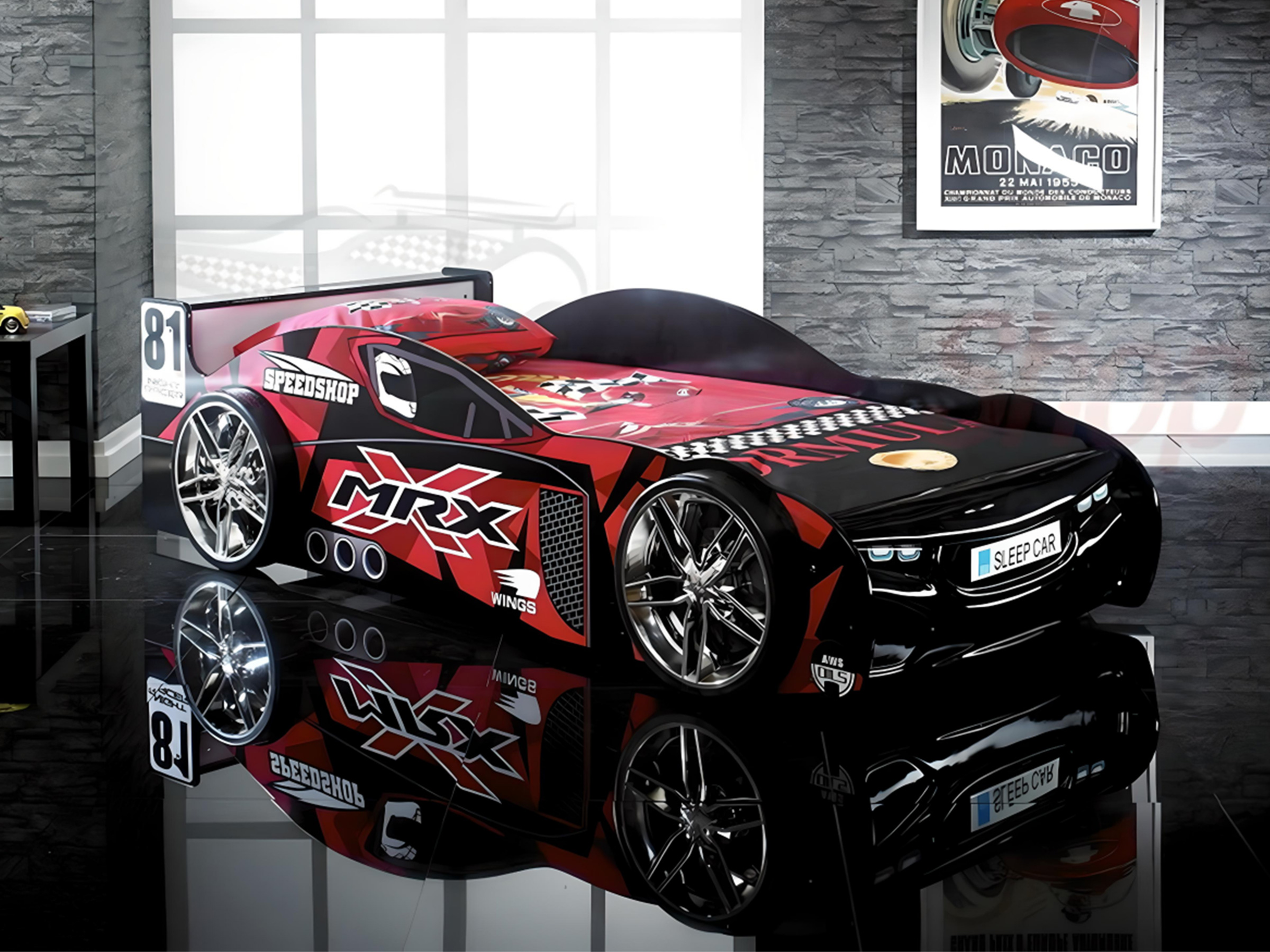 MRX Speed Bilseng 90x200 - Sort/Rød