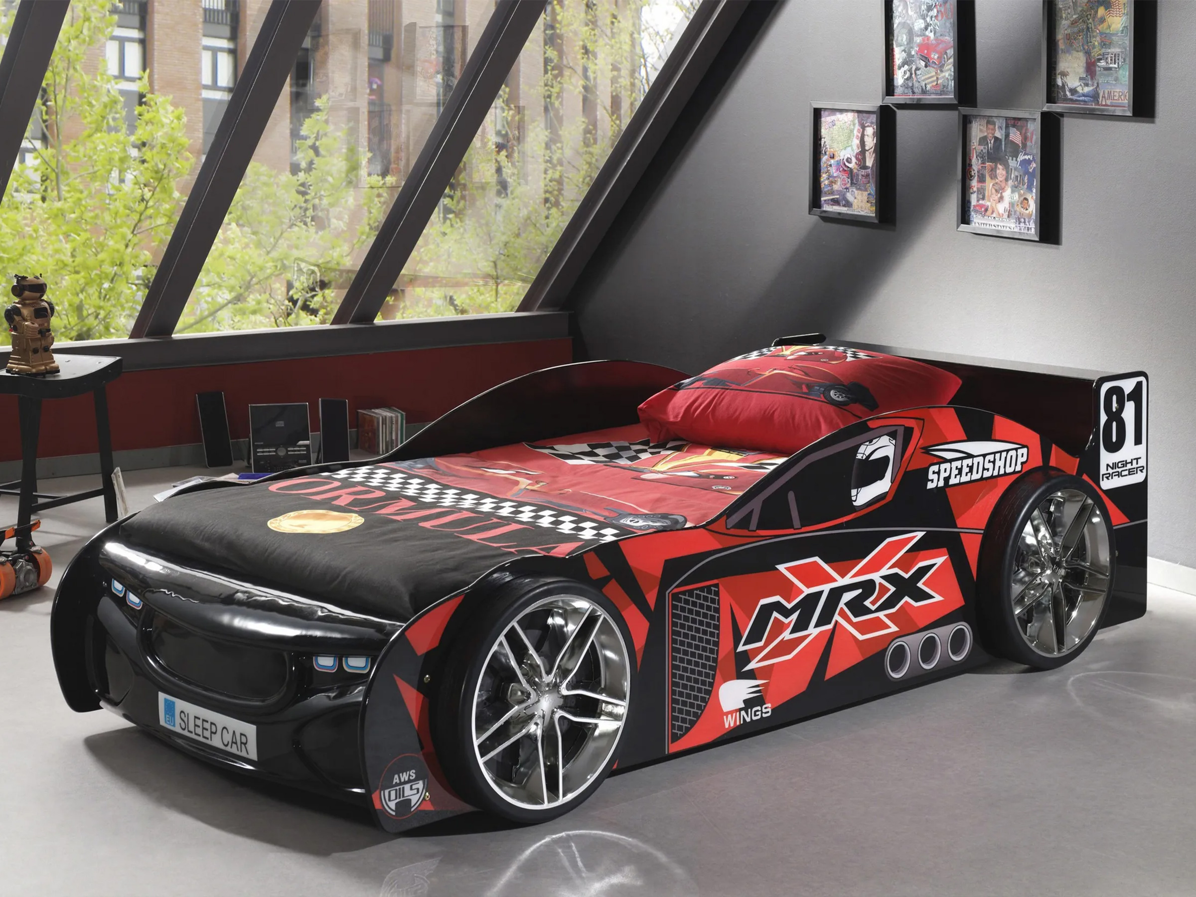 MRX Speed Bilseng 90x200 - Sort/Rød